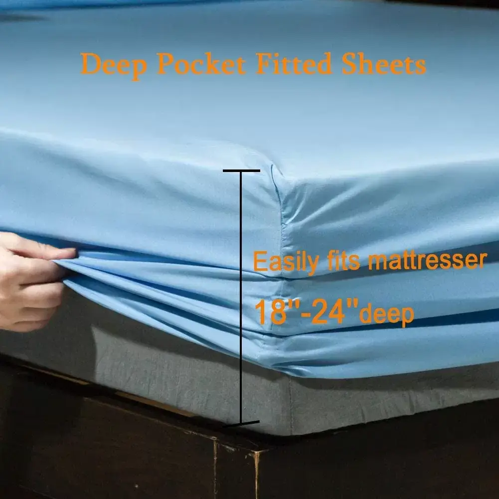 Super Soft 1800 Thread Count Luxury Egyptian Wrinkle Hypoallergenic 6 pcs Bed Sheet Set