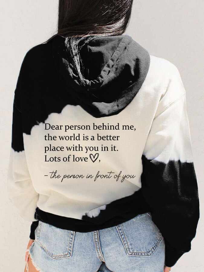 Women'S Be kind Print Pocket Casual Hoodies