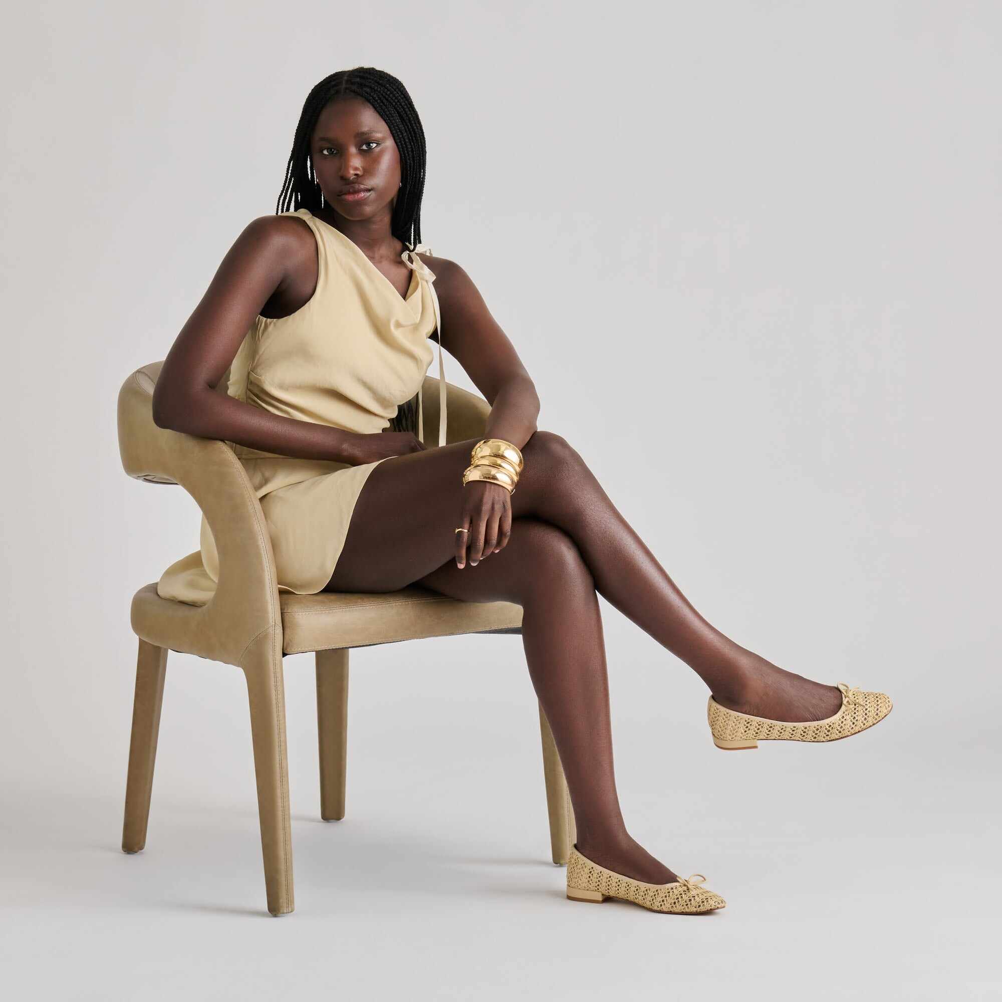 ULICIA BALLET FLATS LT NATURAL CROSS HATCH RAFFIA