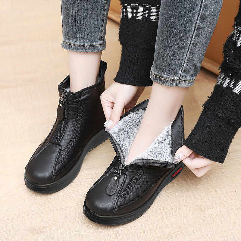 👢 Women's Winter Ankle Boots - Thermal Insulated & Water-Resistant with Side Zipper for Easy On/Off ❄️🛍️