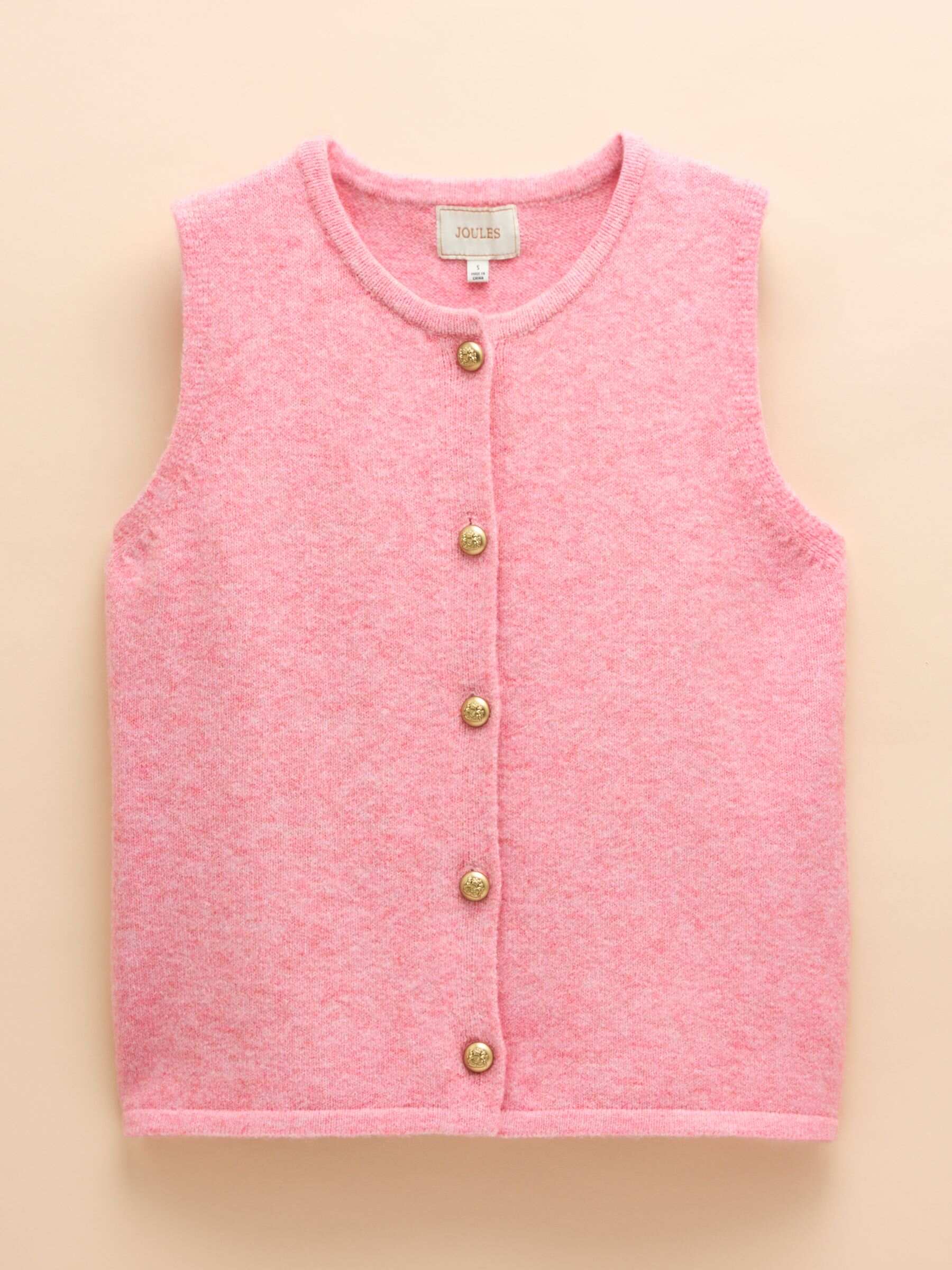 Holly Pink Button Through Knitted Vest