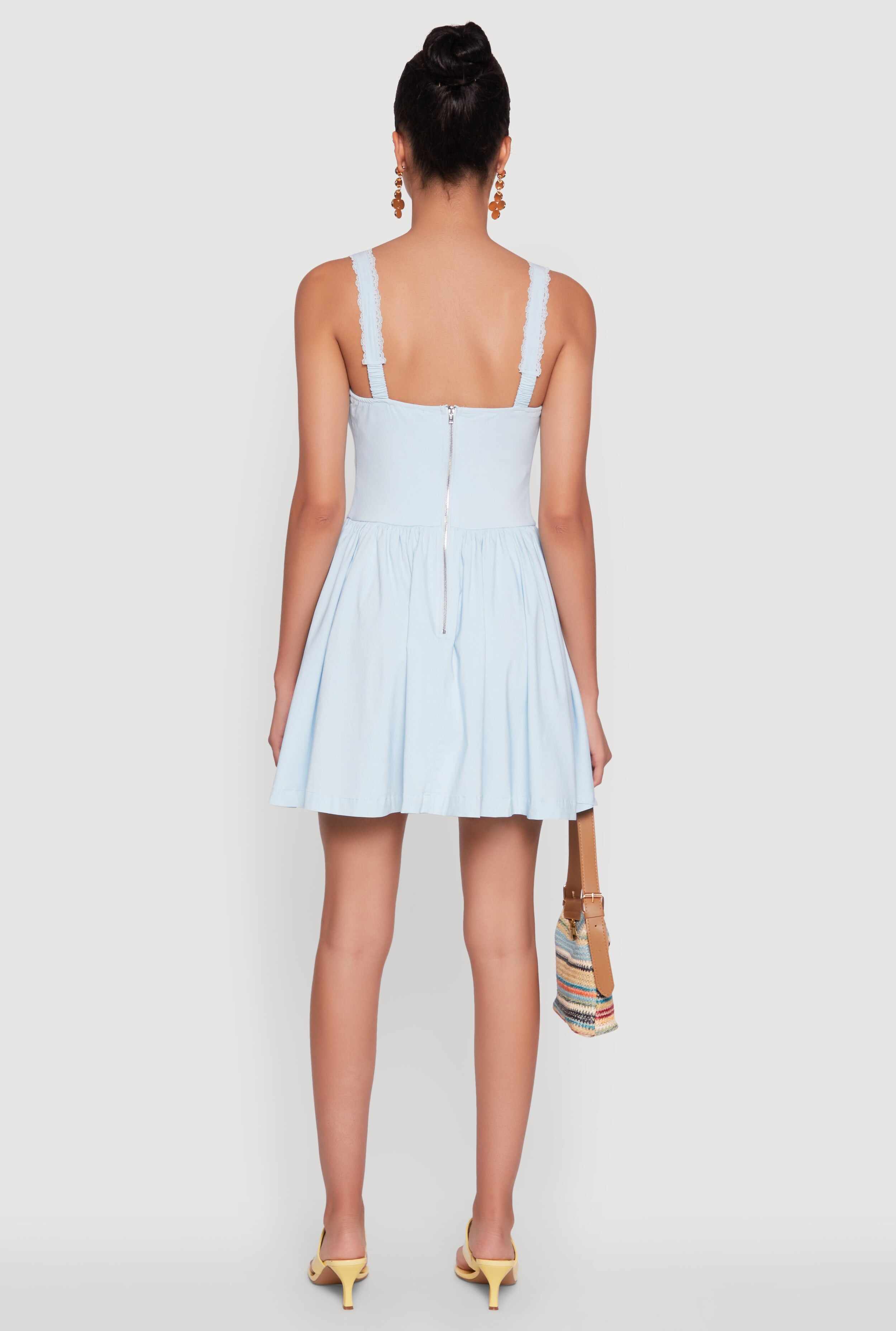 Iris Lace Trim Bustier Skater Dress