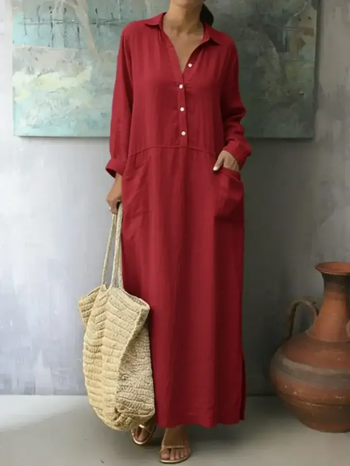 🔥Summer Arrivals🌟Women's Loose-fitting Casual Linen And Cotton Dress