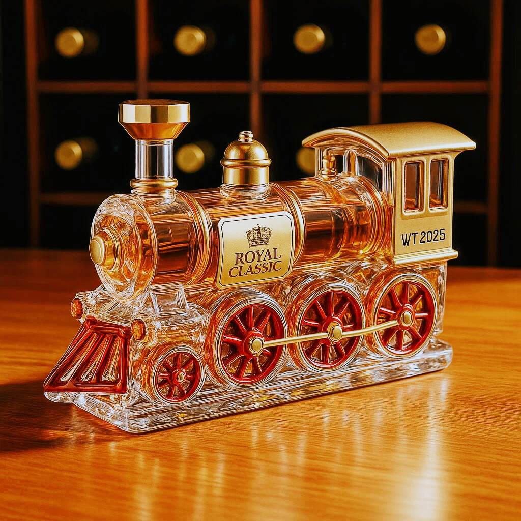 Train Whiskey Bottle