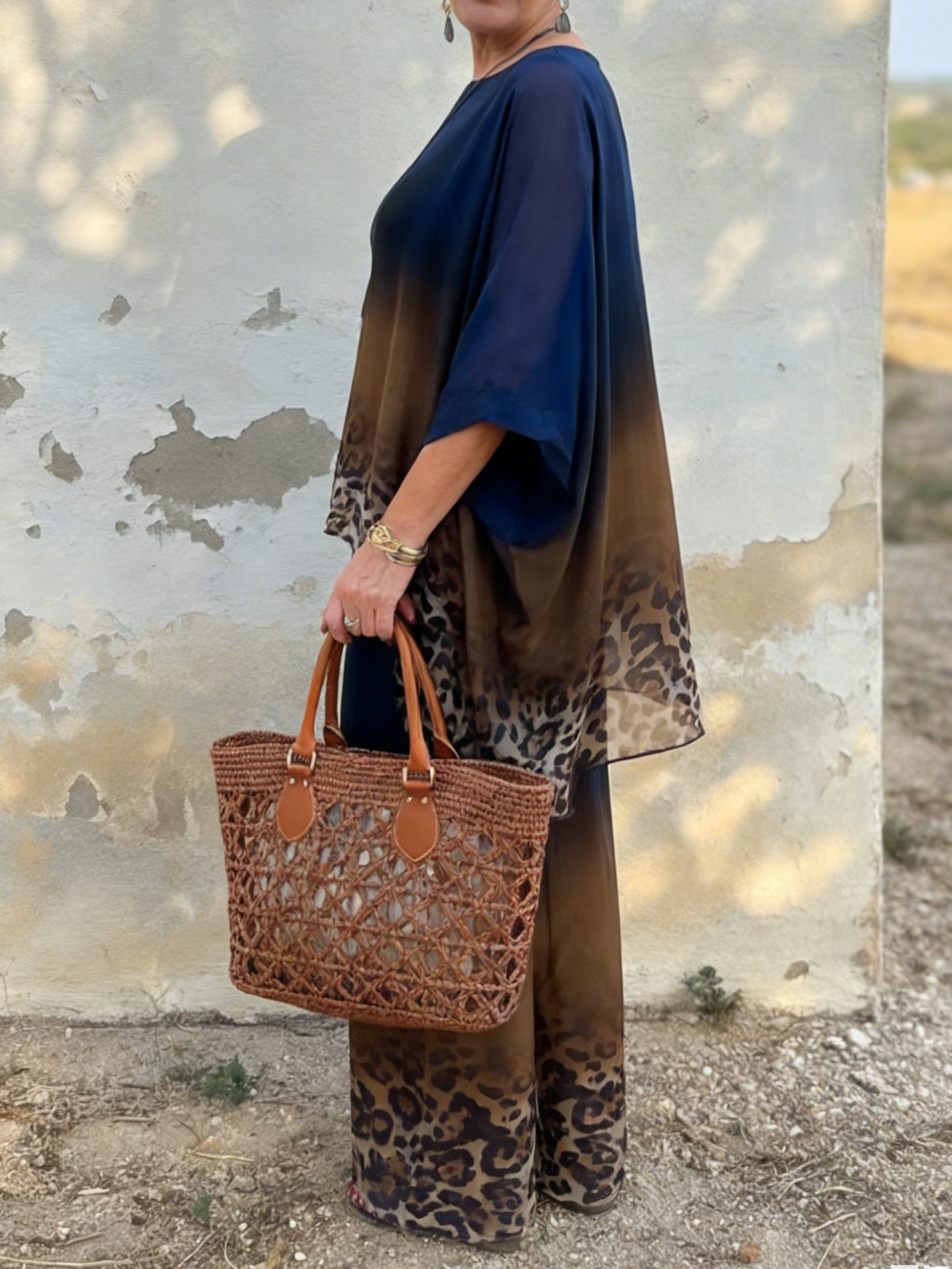 🔥Summer Arrivals🌟Elegant And Cozy Leopard Print Top And Pants Two-piece Set