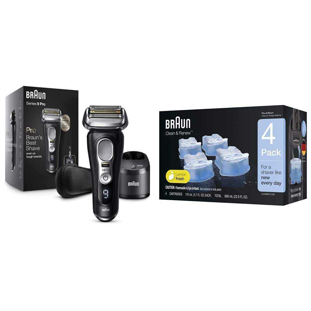 Braun Electric Razor,Waterproof Foil Shaver for Men,Series 9 Pro 9460cc,Wet & Dry Shave,With ProLift Beard Trimmer for Grooming,5-in-1 Cleaning & Charging SmartCare Center Included,Atelier Black