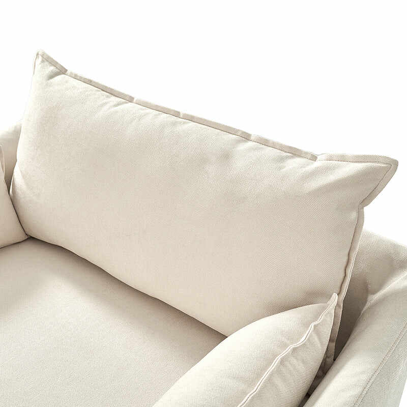 Miles Slipcovered Armchair with Large Ottoman