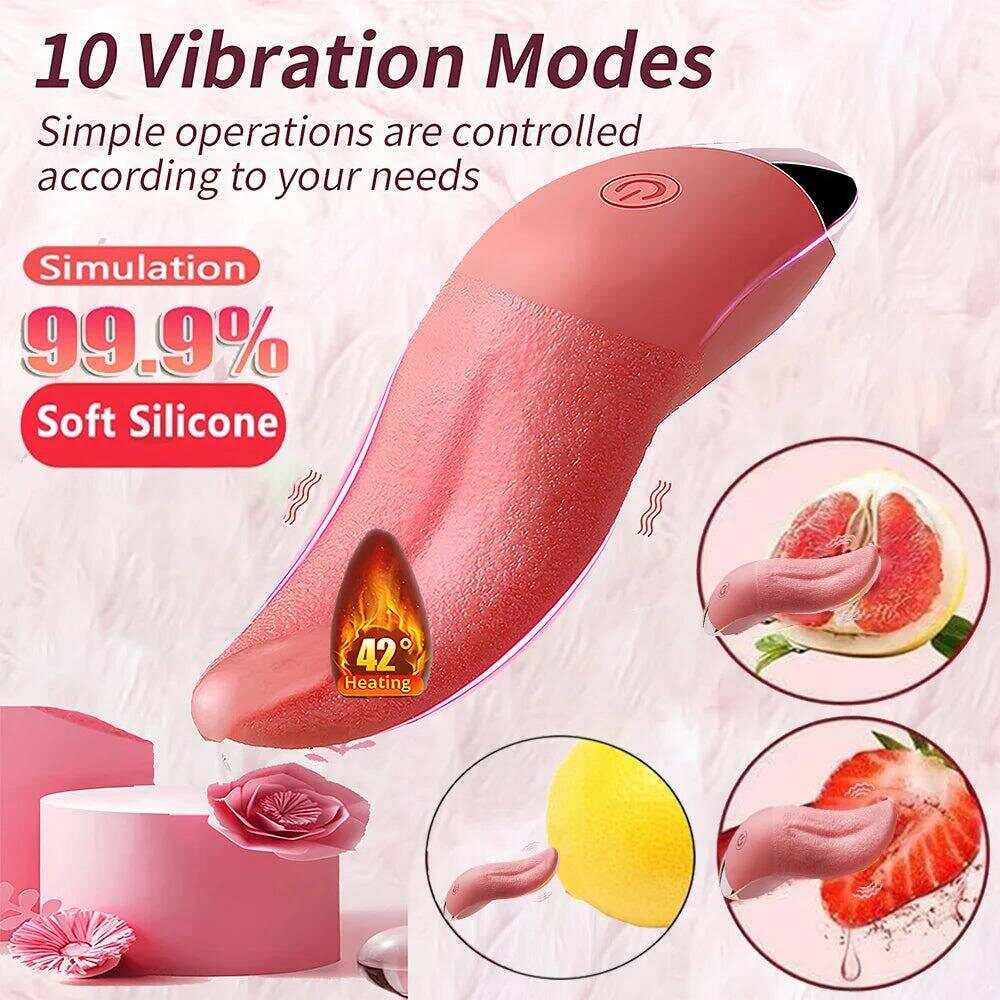 Heated Tongue Licking Vibrator for Women: Clitoris & G-Spot Stimulator