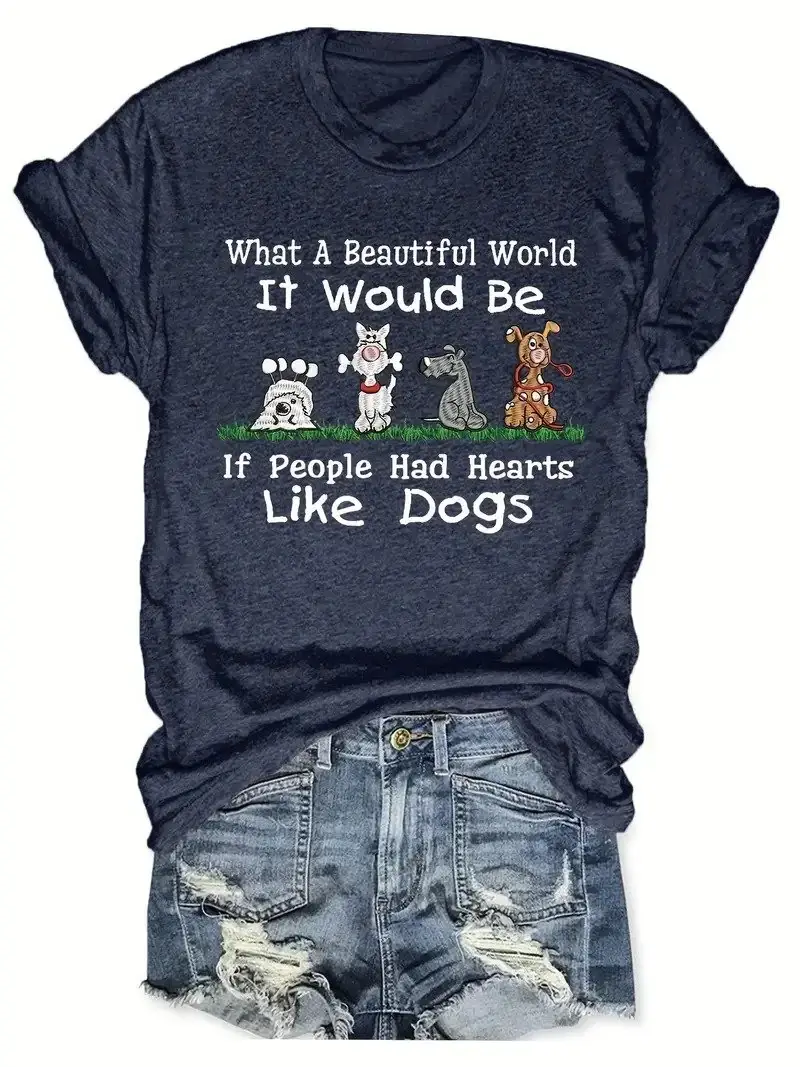 Dog Lover Letter Inspirational Art Printed T-shirt