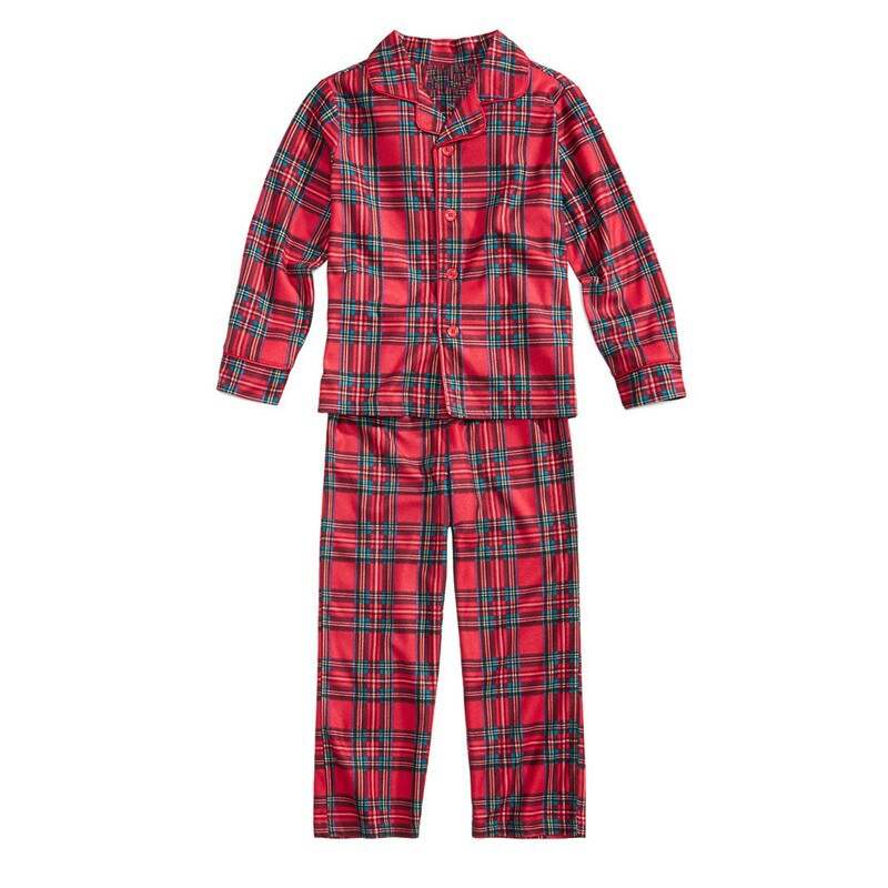 Red Checked Printed Family Matching Pajamas Set