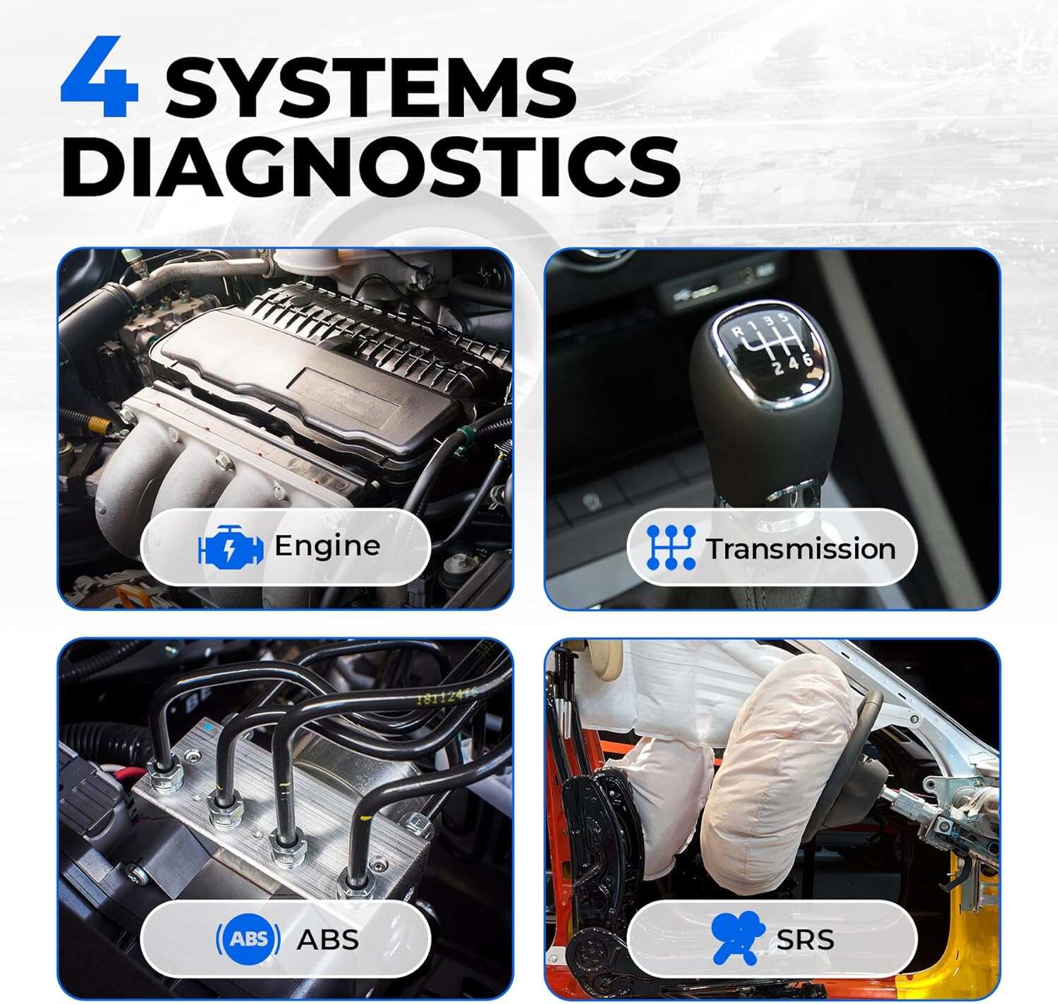 AD500 OBD2 Scanner, Oil SAS Throttle TPMS BMS EPB Reset, Engine ABS SRS Transmission, Diagnostic Scan Tool, AutoVIN, Car Check Engine Code Reader with Battery Test, Lifetime Wi-Fi Free Update