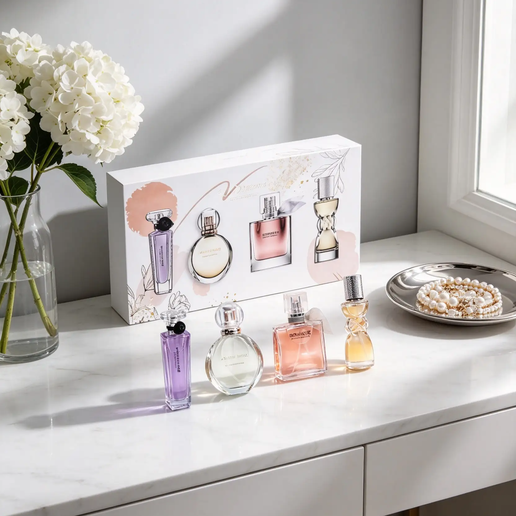 4 pcs 25ml Floral Women Eau de Parfum Gift Set,Aesthetic Perfume Box Gift