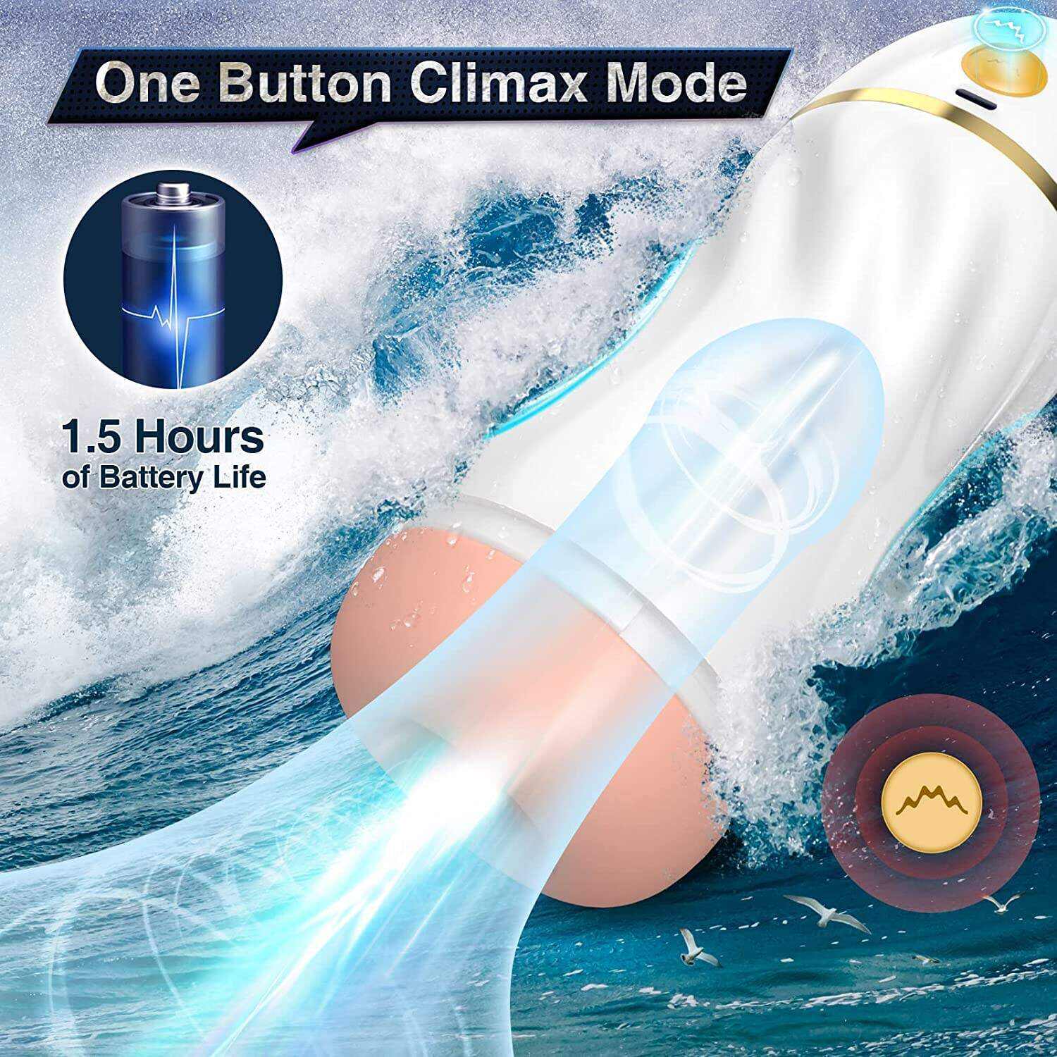 Automatic Sucking Male Masturbators - Upgraded 7 Vibration & Suction Hands Free Pocket Pussy Male Stroker with 3D Realistic Textured, Blowjob Toy Mens Adult Male Sex Toys for Men (Black)
