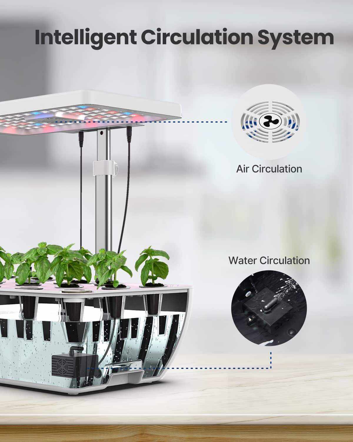 Hydroponics Growing System 12Pods, Indoor Garden with LED Grow Light
