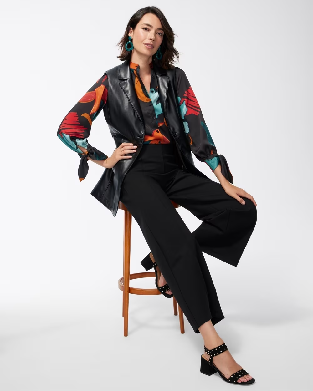 Abstract Floral Print Shirt