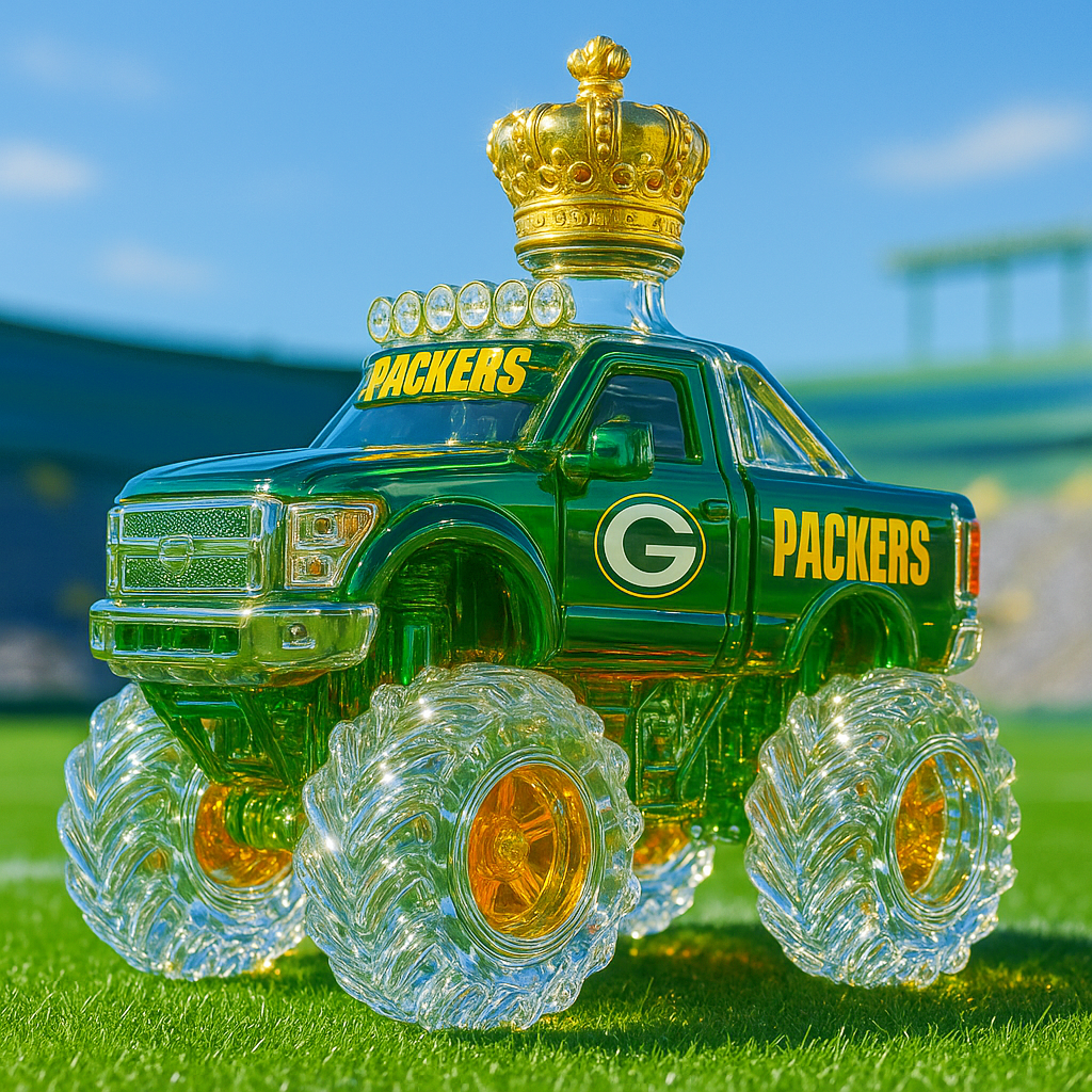 Green Bay Packers Monster Truck Whiskey Bottle