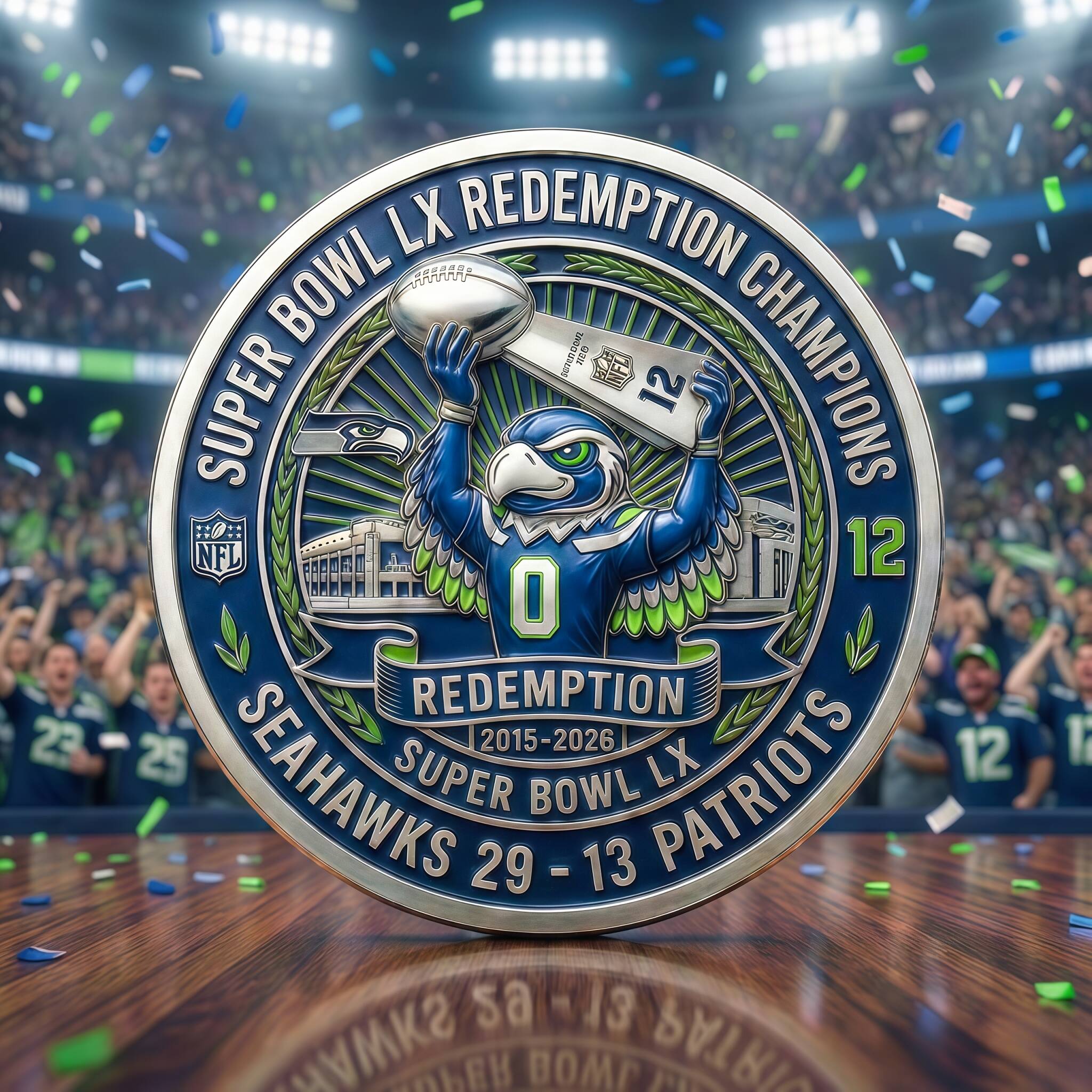 Seattle Seahawks – Super Bowl LX Redemption Champions Coin (2015-2026)
