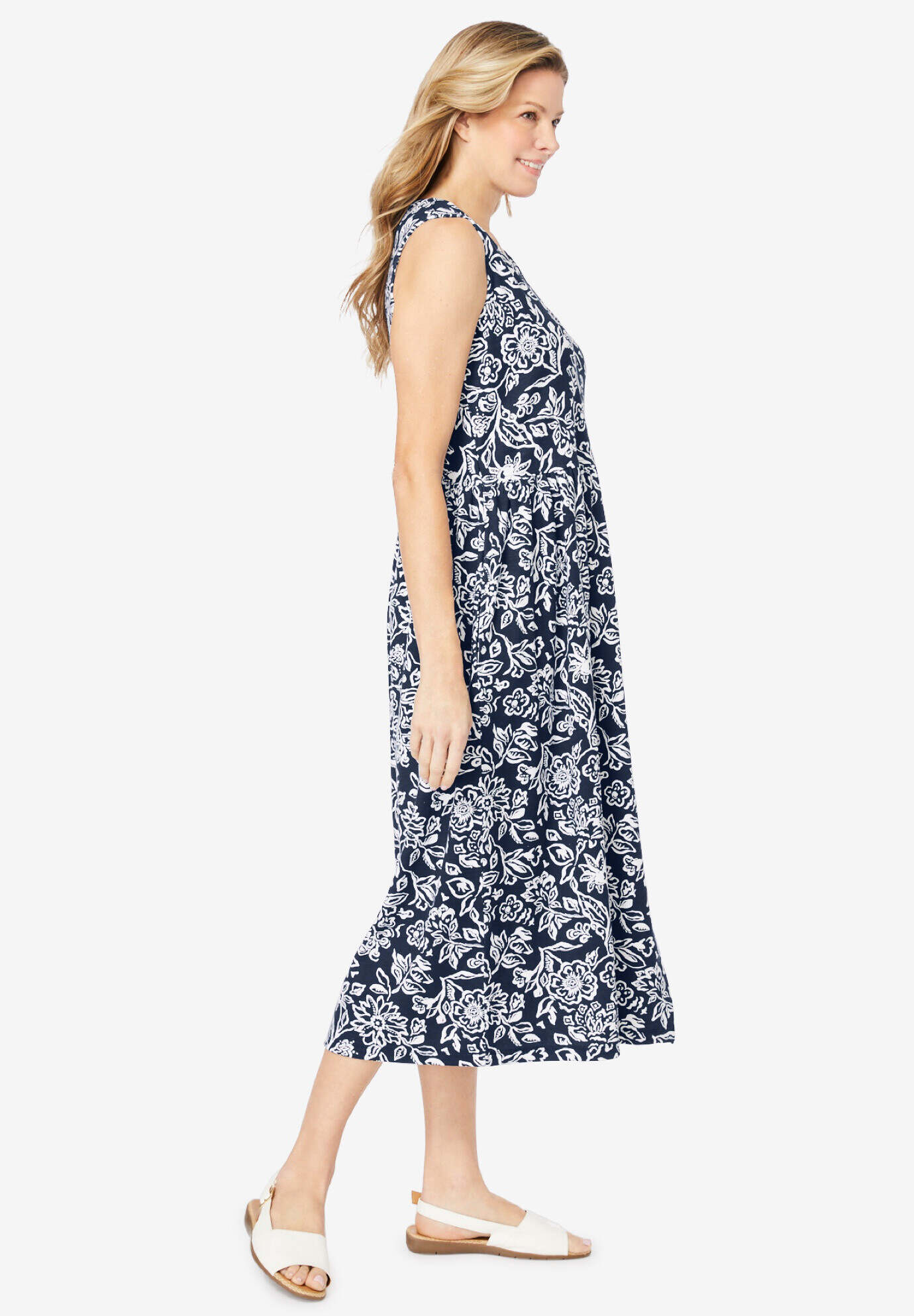 Sleeveless Button Front Dress