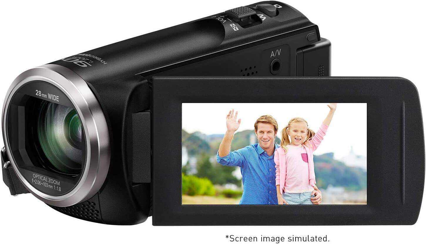 Panasonic Full HD Video Camera Camcorder HC-V180K, 50X Optical Zoom, 1/5.8-Inch BSI Sensor, Touch Enabled 2.7-Inch LCD Display (Black)