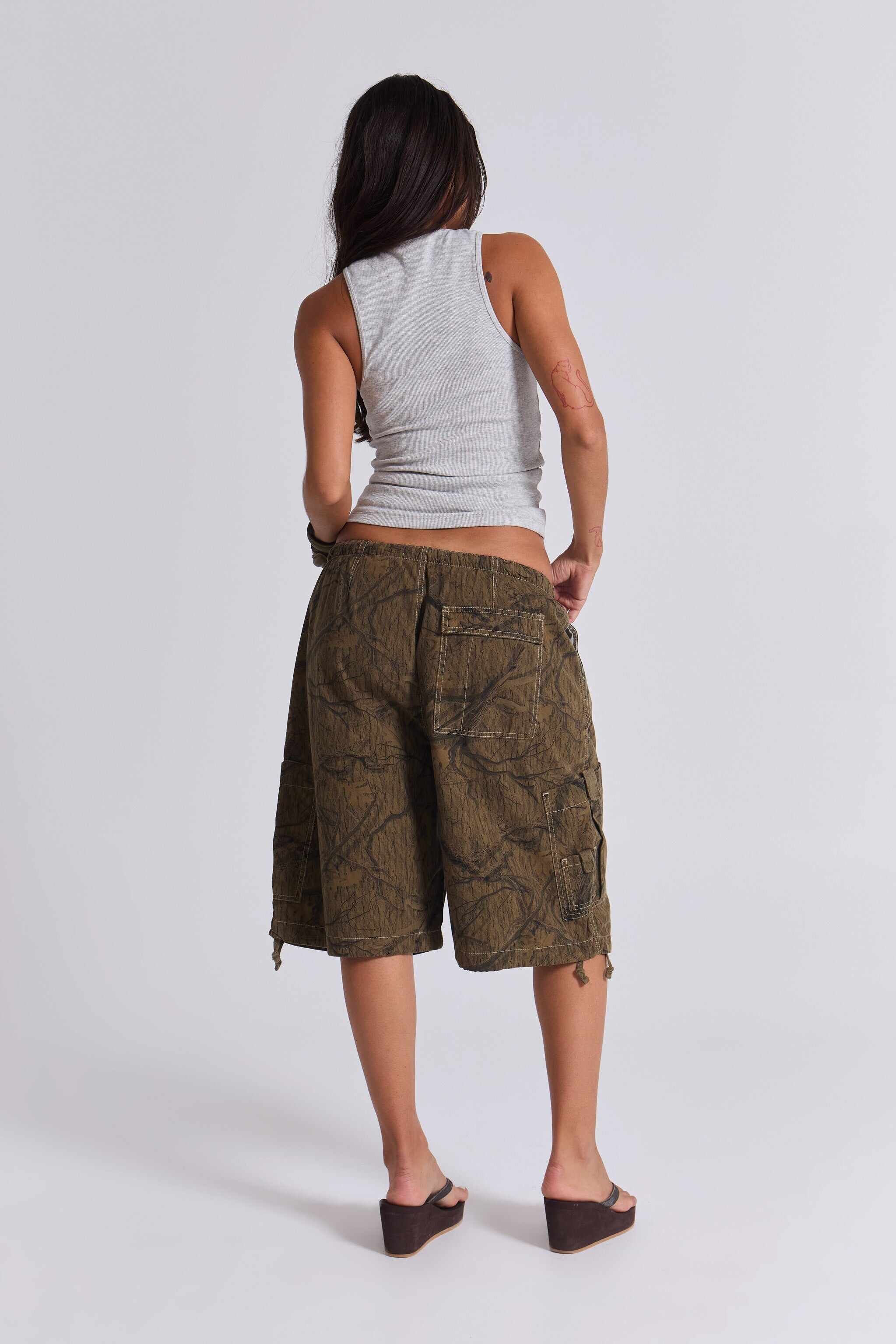 Forest Camo Parachute Shorts