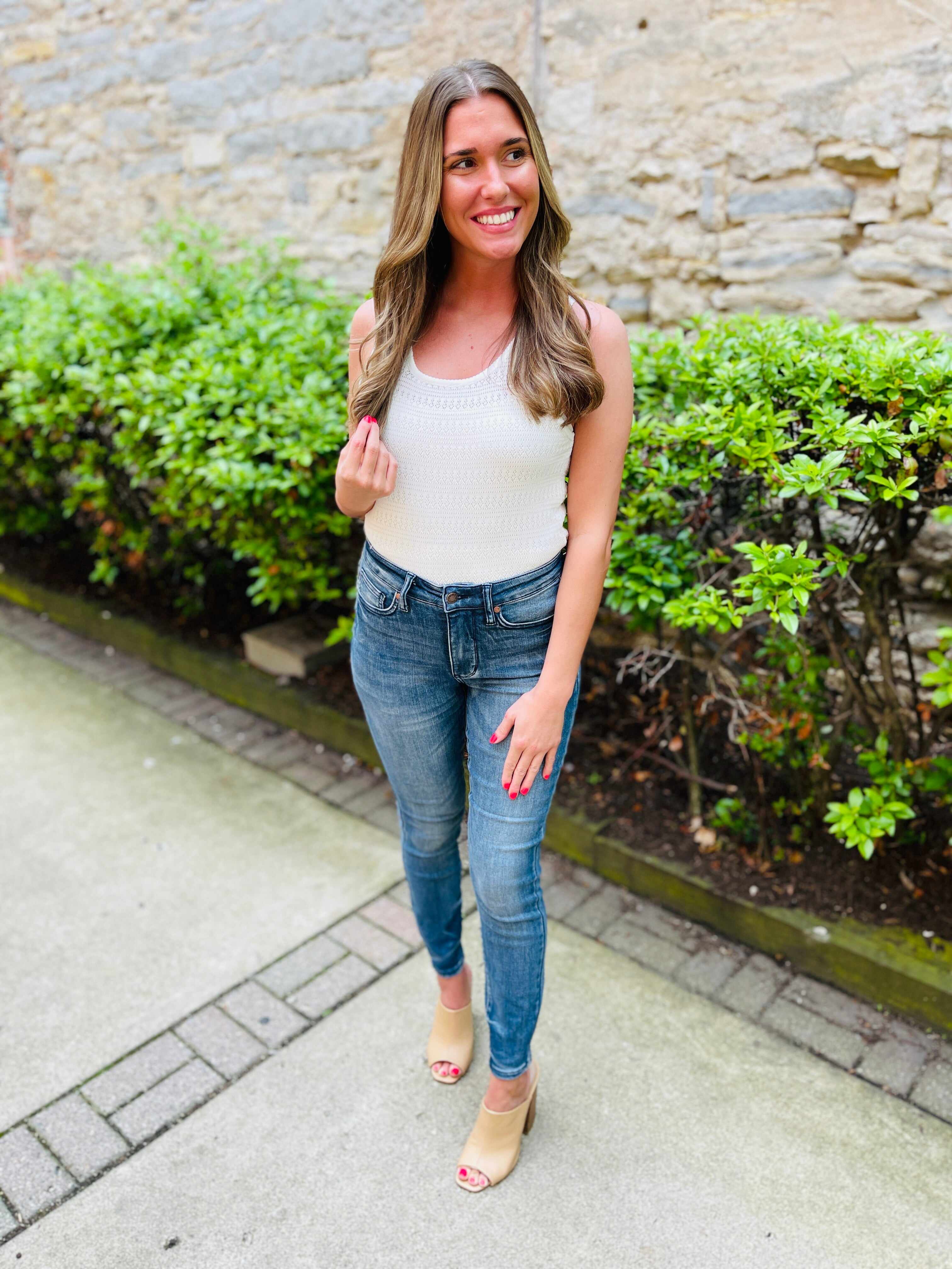 Tummy Control Skinny Jeans in Reg/Curvy Total Infatuation Restock
