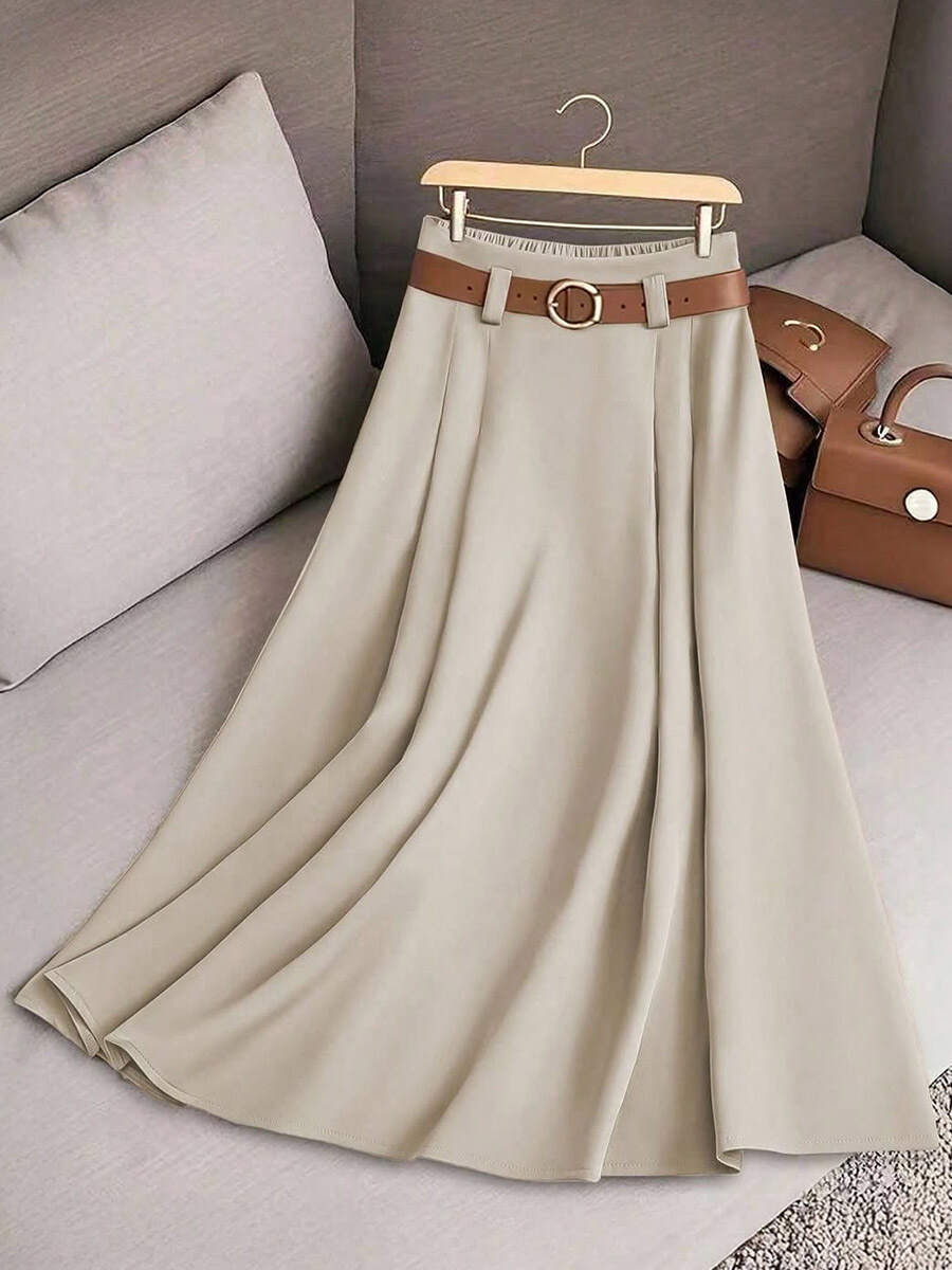 🔥Summer Arrivals🌟Women's Solid Color High Waist A-Line Casual Skirt