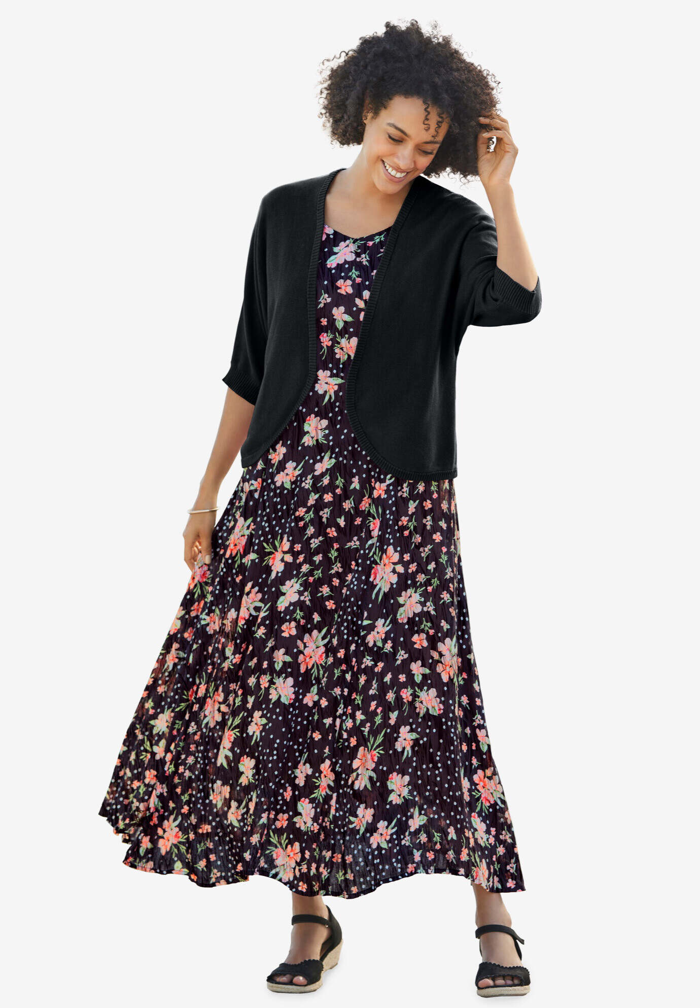 Rib Trim Cardigan Shrug