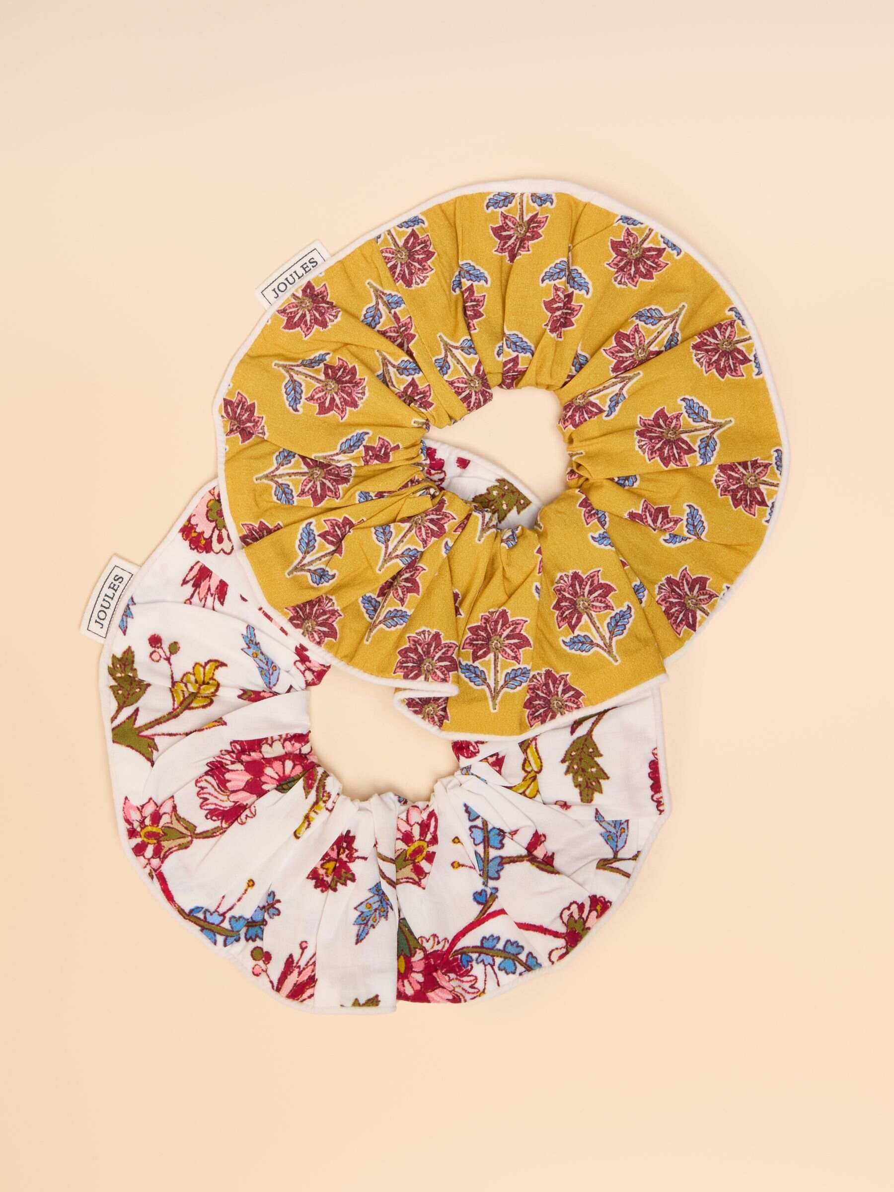 Annika Yellow/White Pack of Two Scrunchies