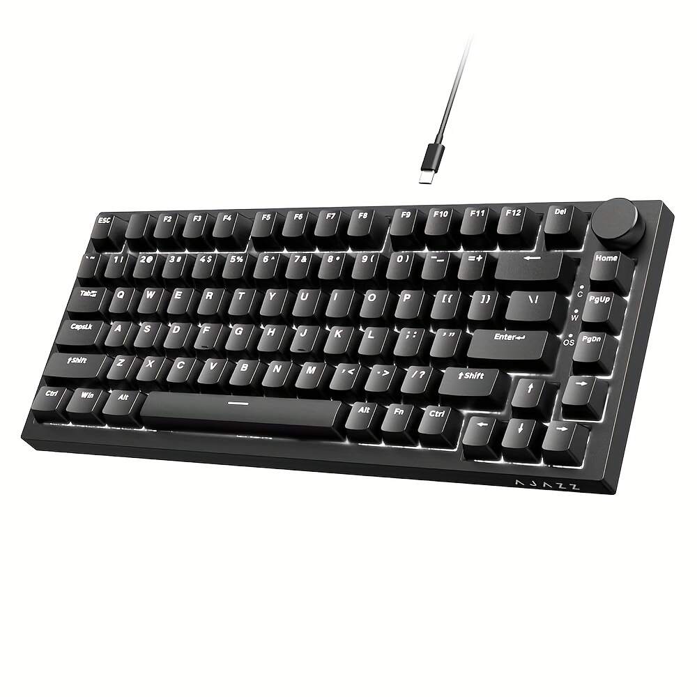 Wired Mechanical Gaming Keyboard - Hot Swap, Upgraded Washer, RGB Backlight, NKRO, Ergonomic Moon for Switch for PC/Win, Pad