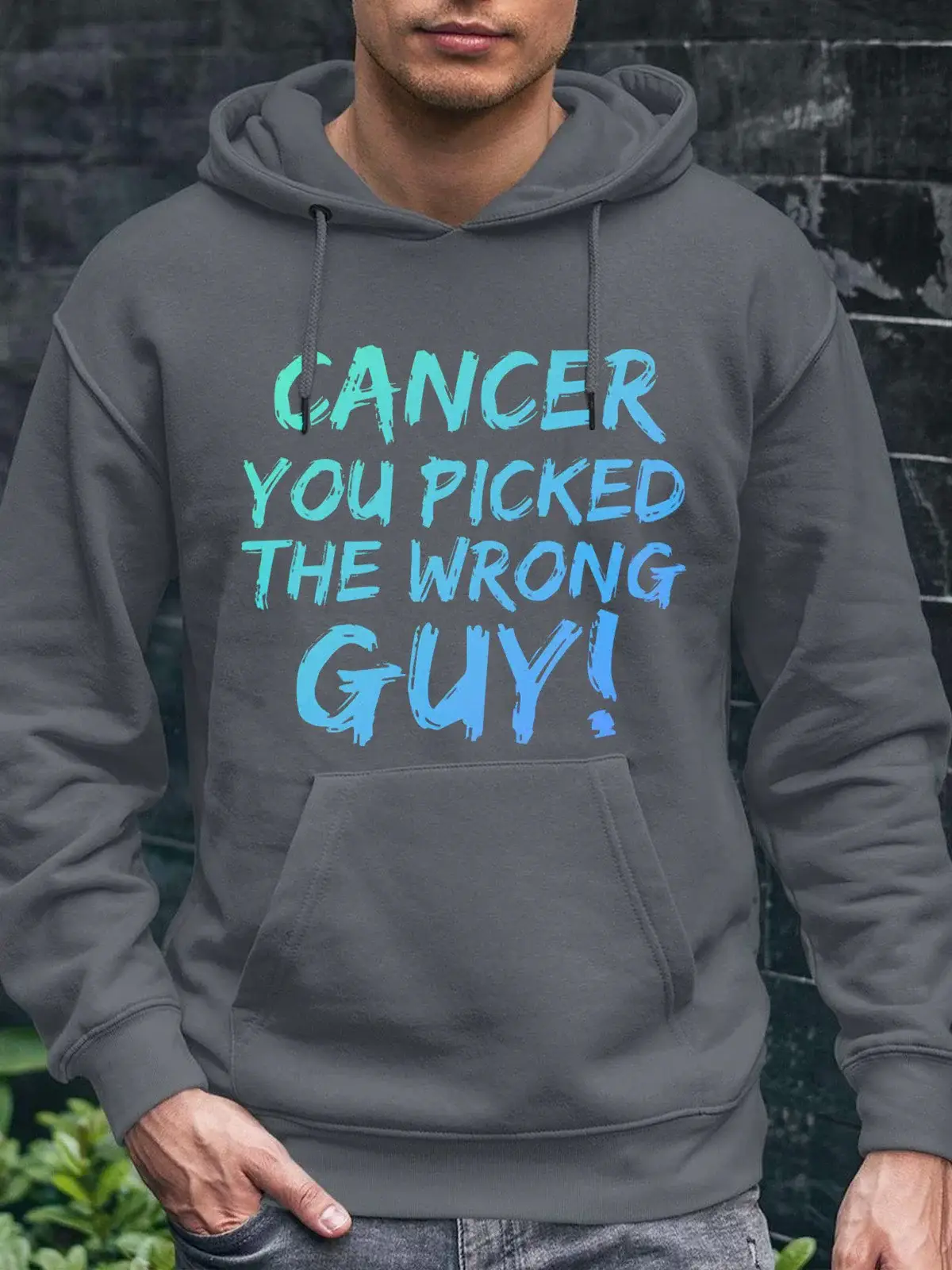 Funny Cancer You Picked The Wrong Guy Fighter Survivor Print Casual Sweatshirt