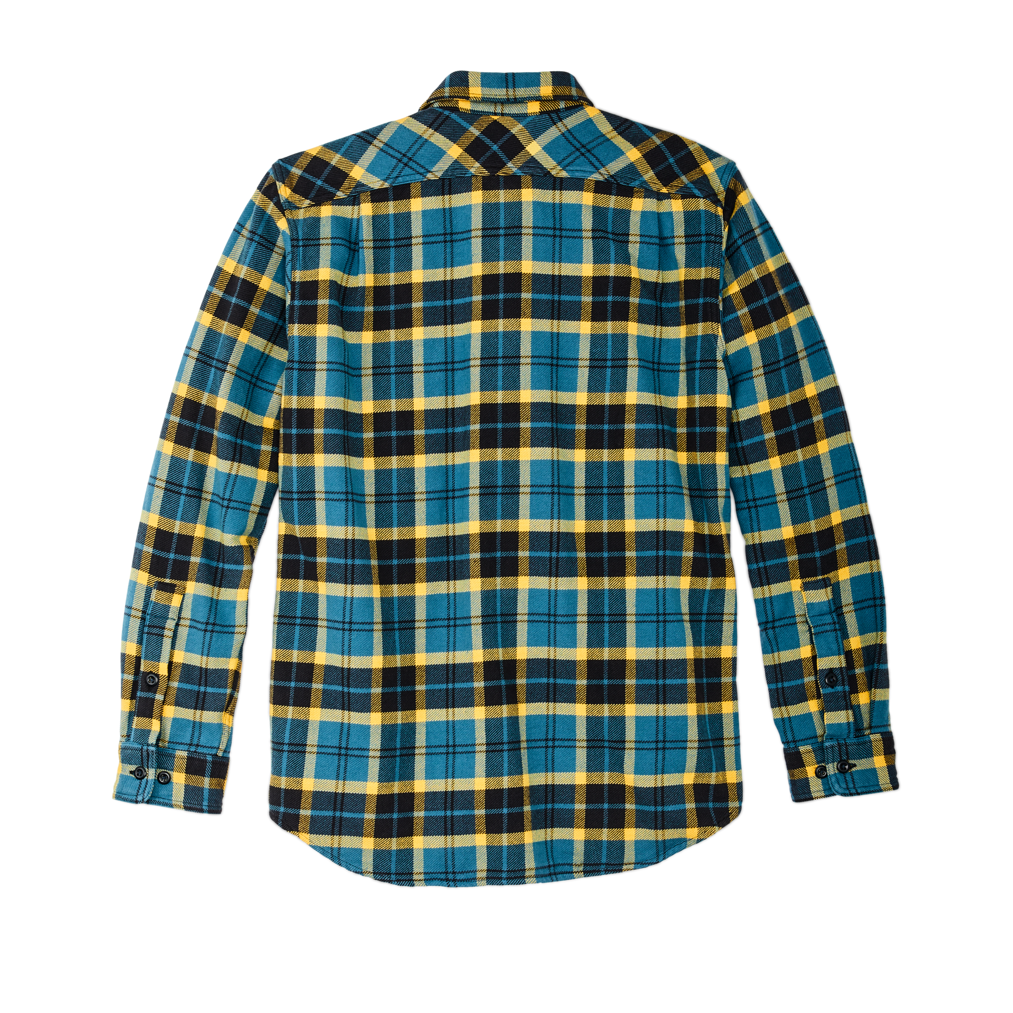 Vintage Flannel Work Shirt - Blue Ash Gold Plaid