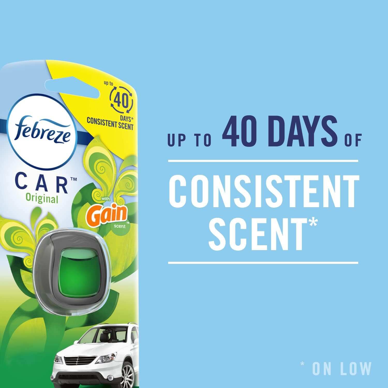 Febreze Car Air Fresheners, New Car Scent, Odor Eliminator for Strong Odors Car Vent Clips (2 Count)