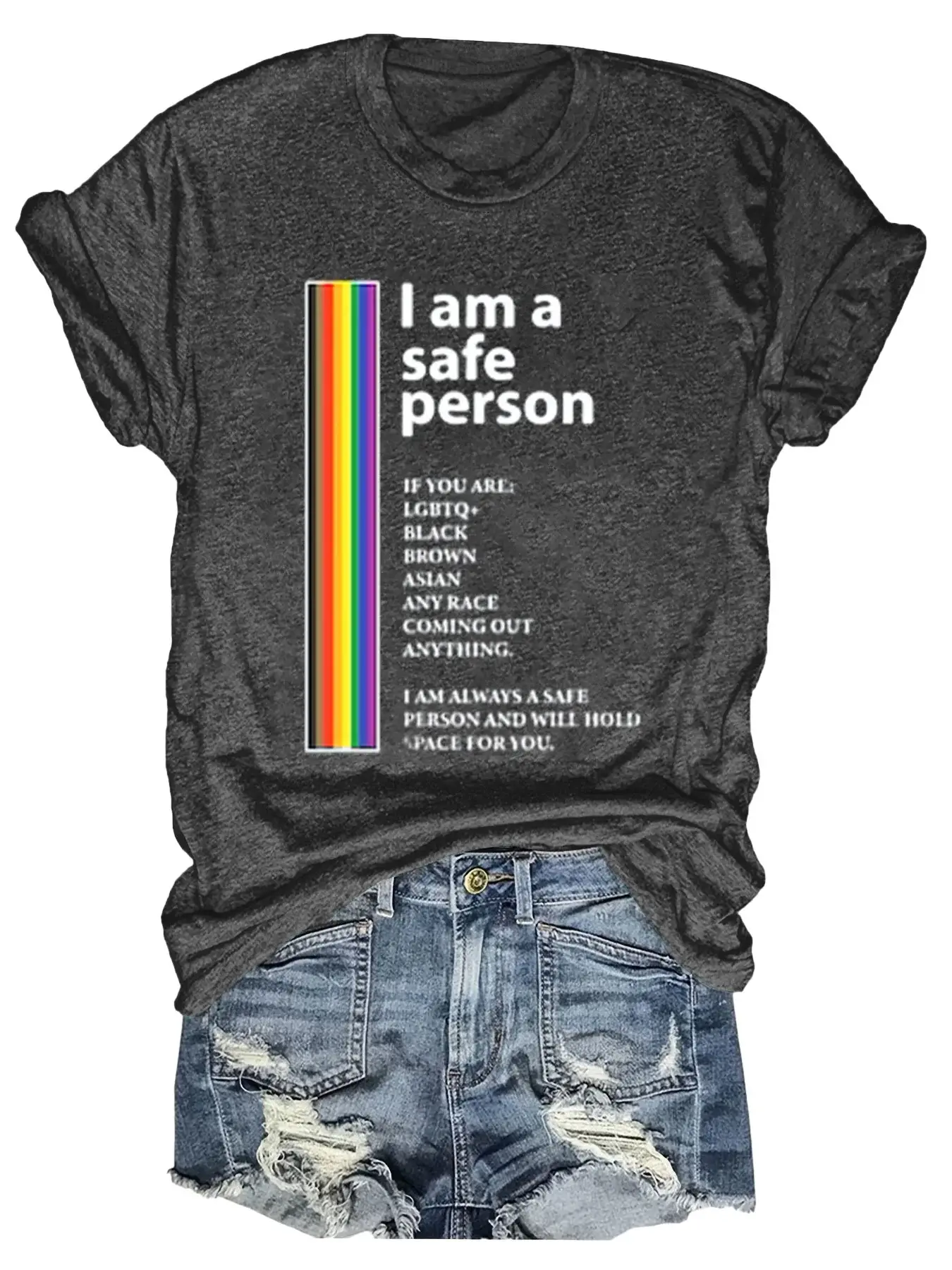 Lgbt Rainbow I Am A Safe Person Art Print T-shirt