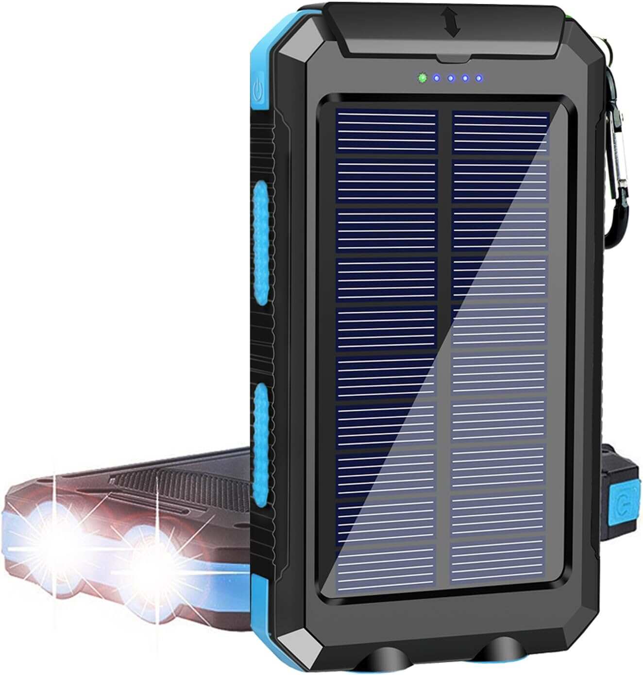 YELOMIN Solar Charger, 38800mAh Portable Solar Power Bank, Waterproof Battery Pack for Outdoor Activities, Camping External Backup Power Charger Dual USB 5V Outputs/LED Flashlights