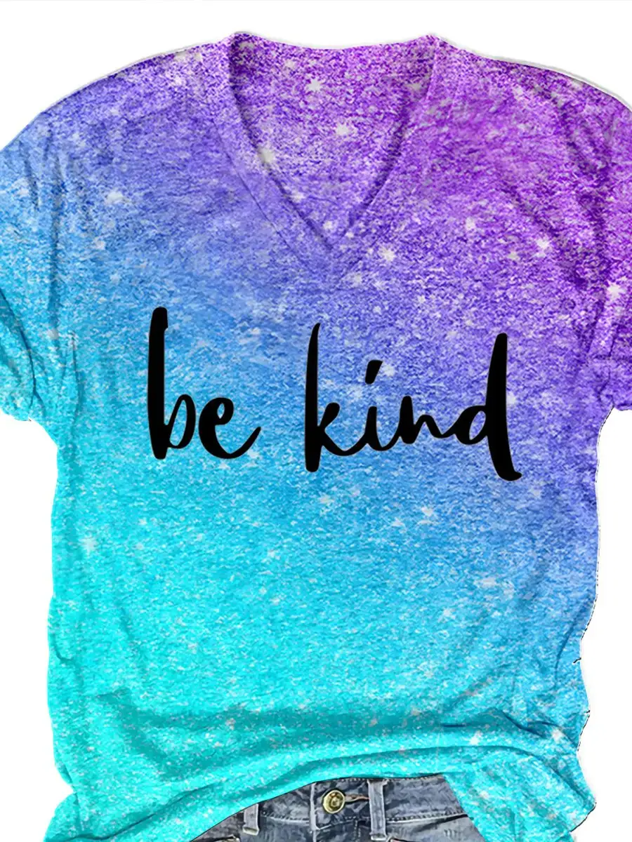 Women's Be Kind Print Casual  T-shirt