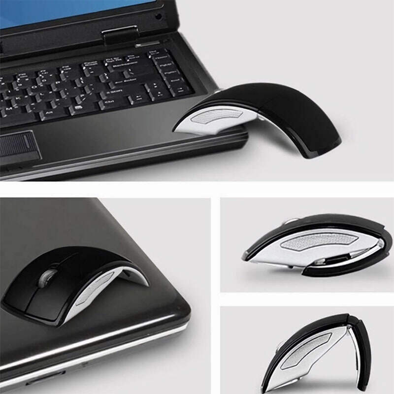 Wireless Foldable Mouse - 2.4GHz Receiver/Optical Tracking/Ergonomic Design/Portable for Laptops, Desktop Computers