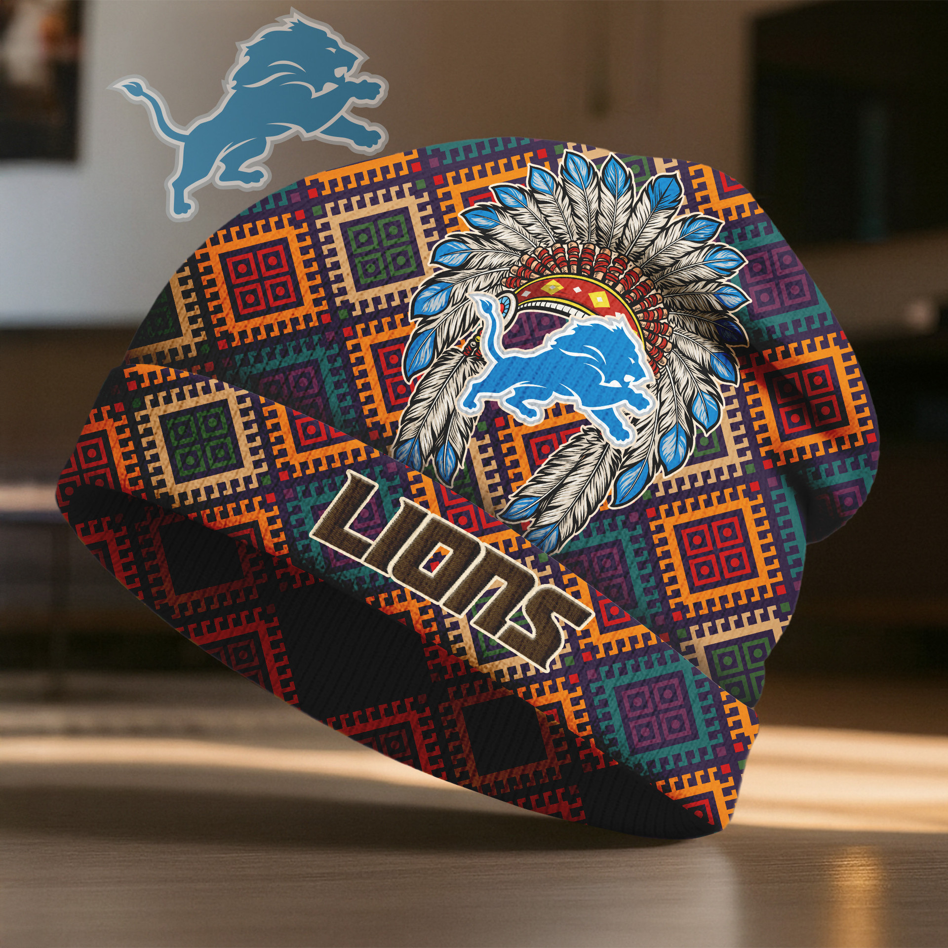Detroit Lions | Premium NFL Native American Heritage Beanie Hat NY