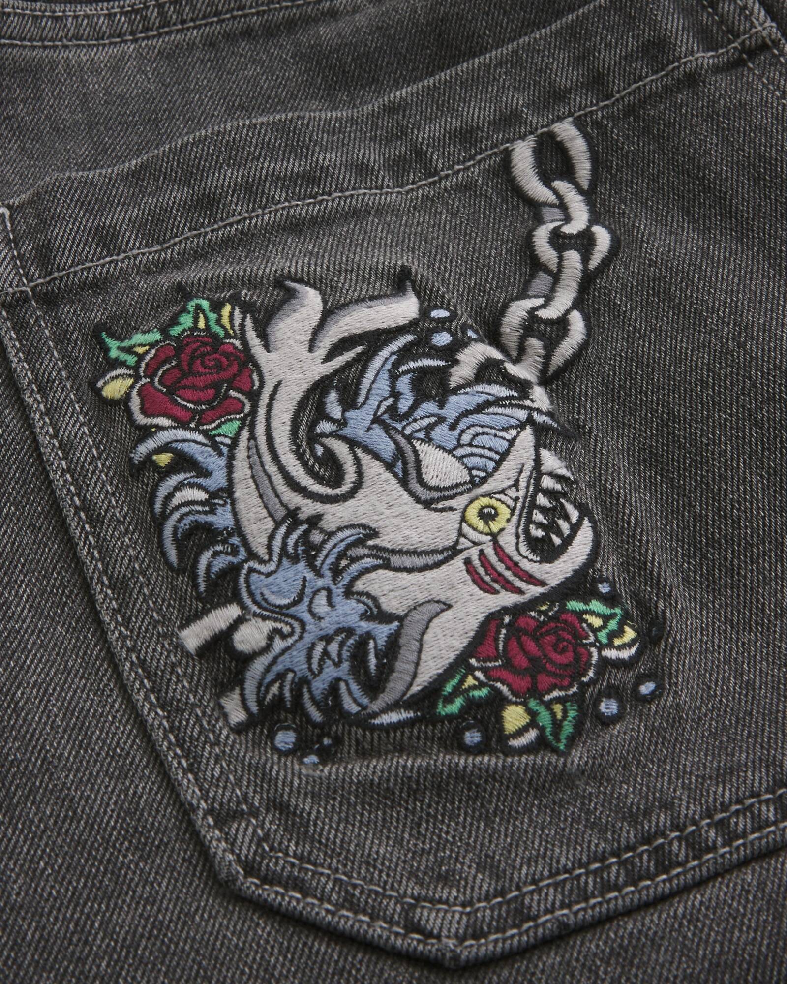 Railroad Stripe Baggy Painter Jeans