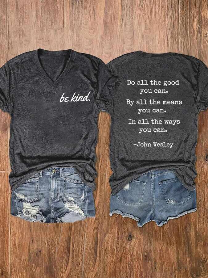 Women'S Be Kind  Printed Casual T-Shirt