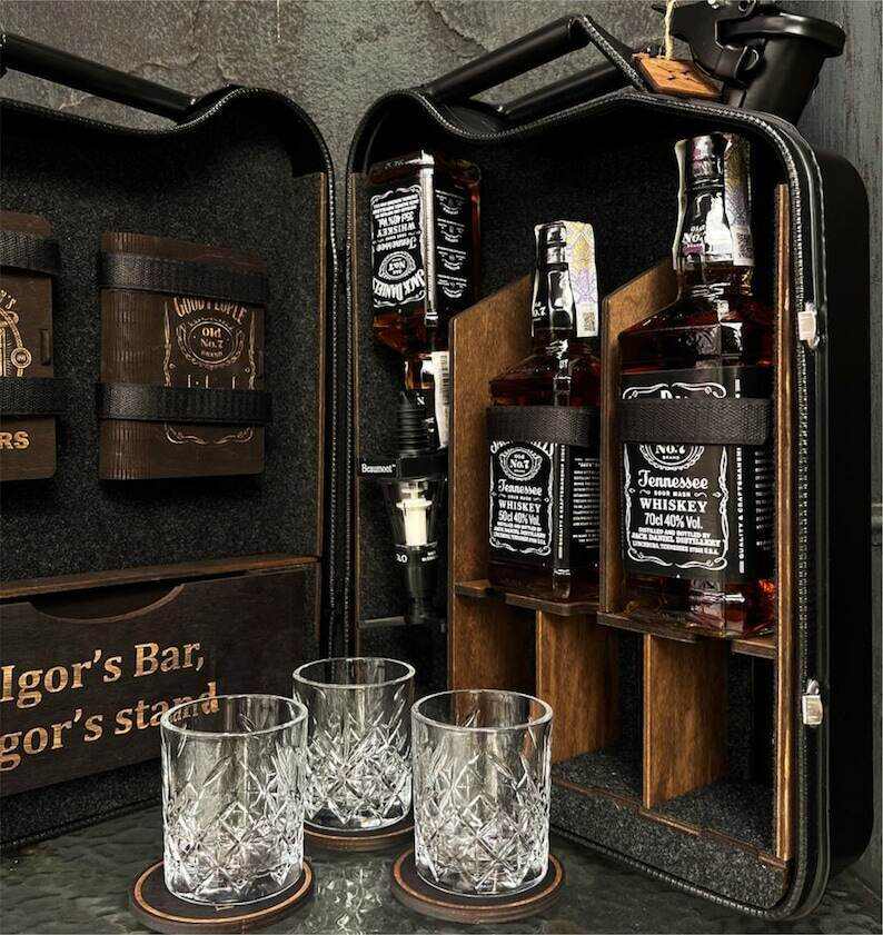20 L Jerry Can Mini Bar With Alcohol Dispenser, Home Mini Bar, Handmade Travel Bar Set, Gift for him, For Husband, For Dad, Custom Fuel Bar