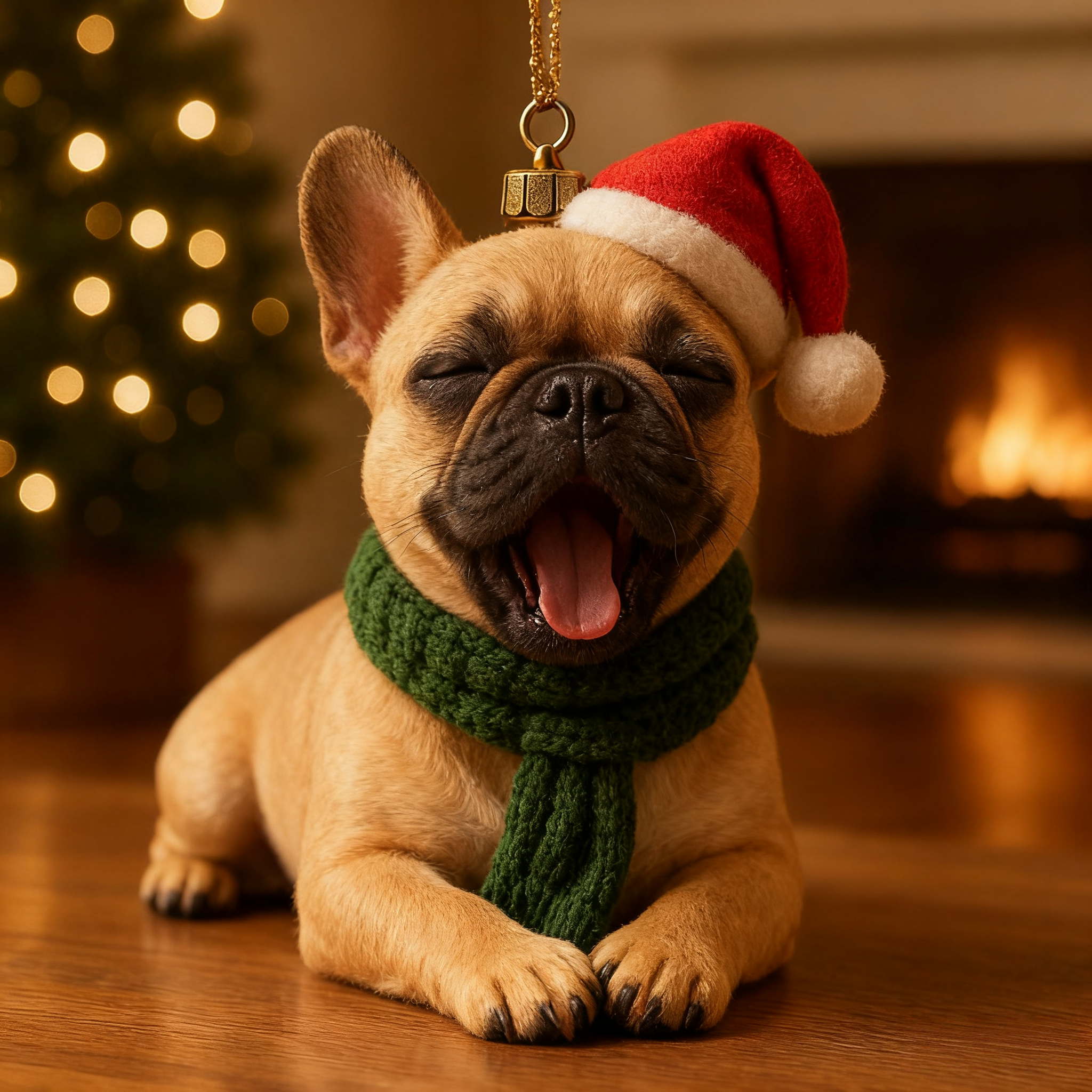 French Bulldog Heart Ornament