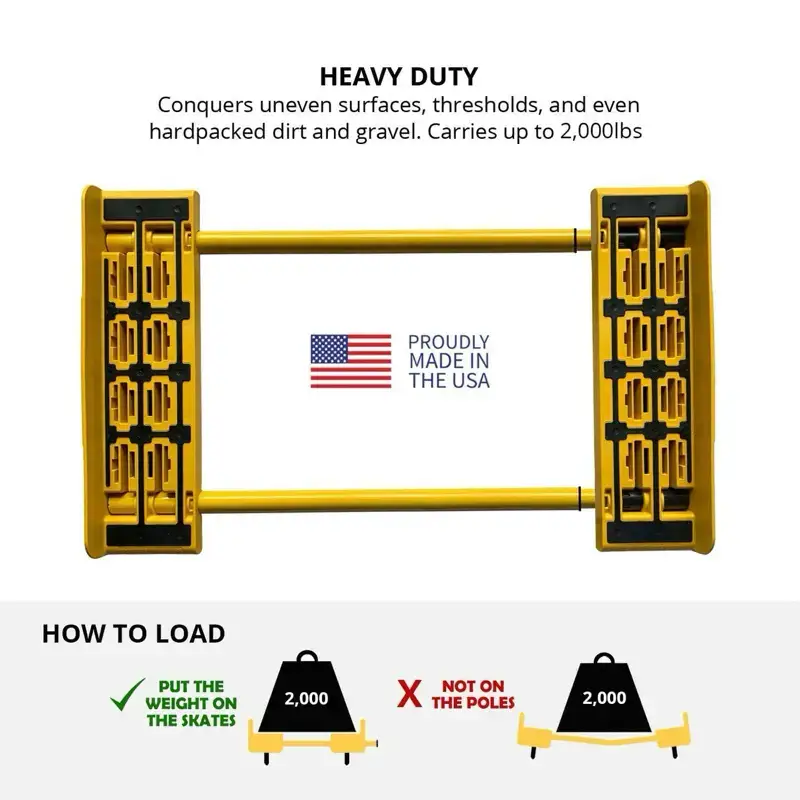 All-Terrain Heavy Duty Moving Dolly with Wheels for Appliance Transport