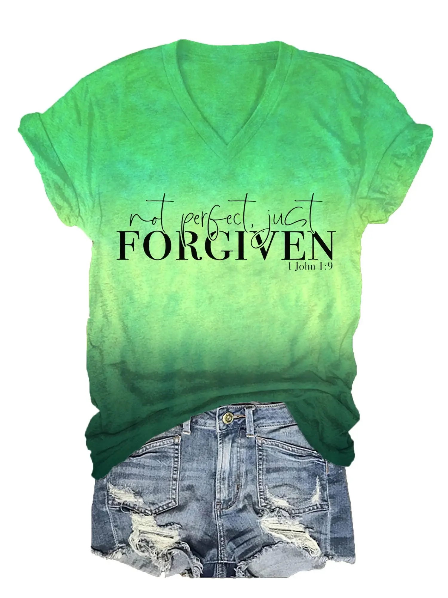 ?BUY 3 GET 10% OFF?Women's Not Perfect Just Forgiven Print T-Shirt