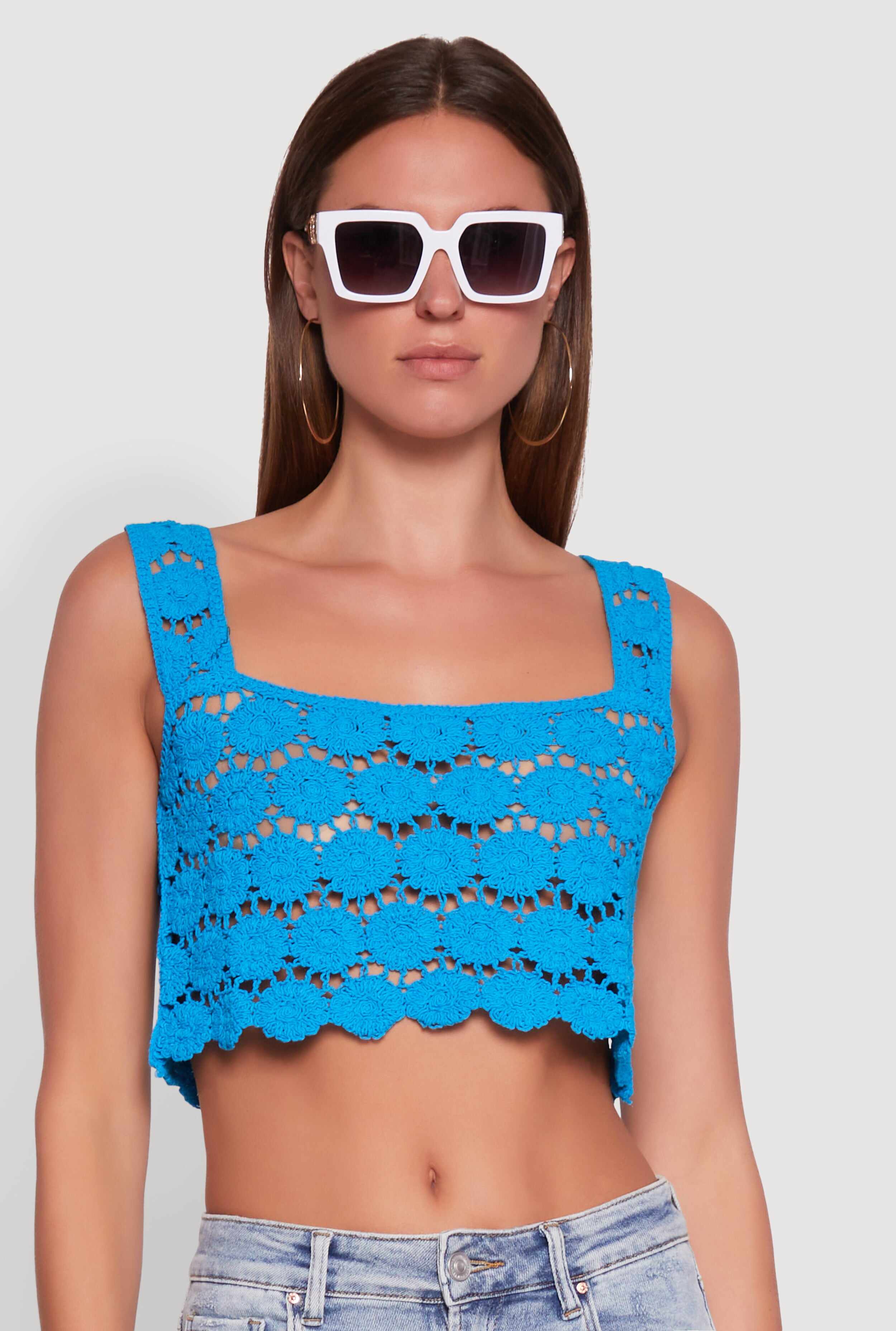 Boho Crochet Sleeveless Crop Top