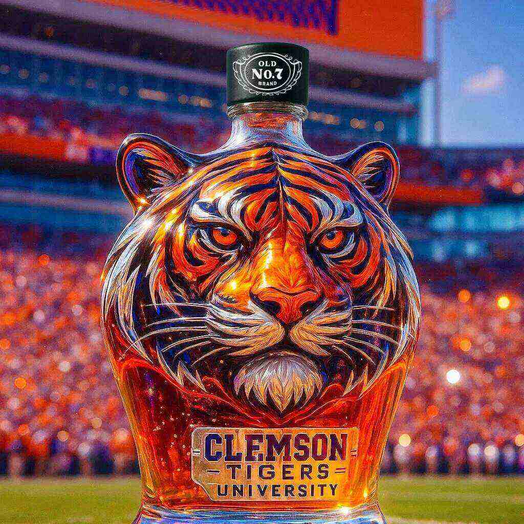 Clemson Tigers Whiskey Bottle