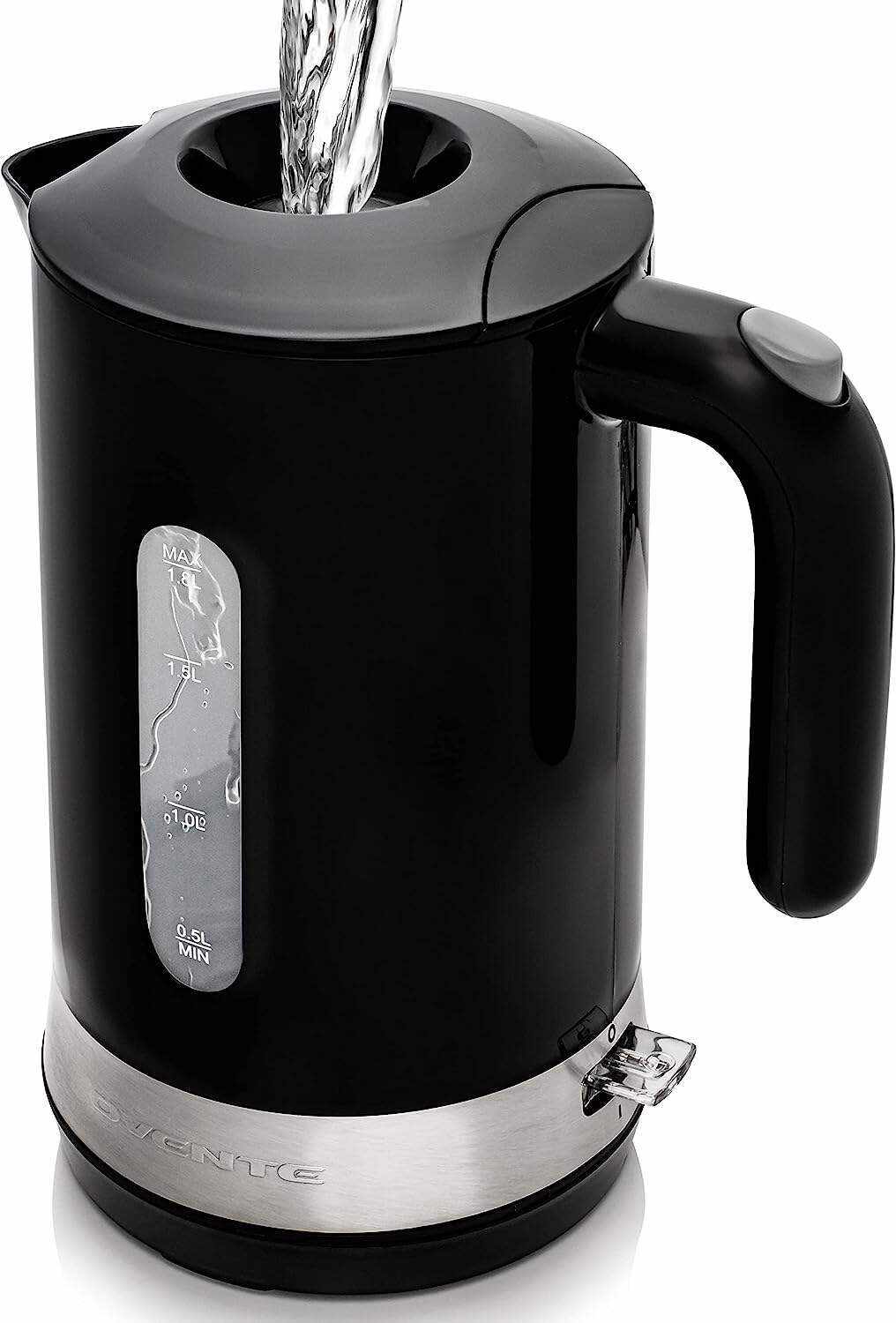 OVENTE Electric Kettle Hot Water Heater 1.7 Liter - BPA Free Fast Boiling Cordless Water Warmer - Auto Shut Off Instant Water Boiler for Coffee & Tea Pot - White KP72W