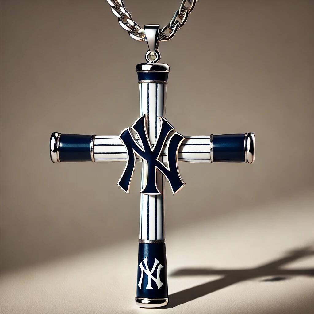 Baseball Team Bat Cross Pendant