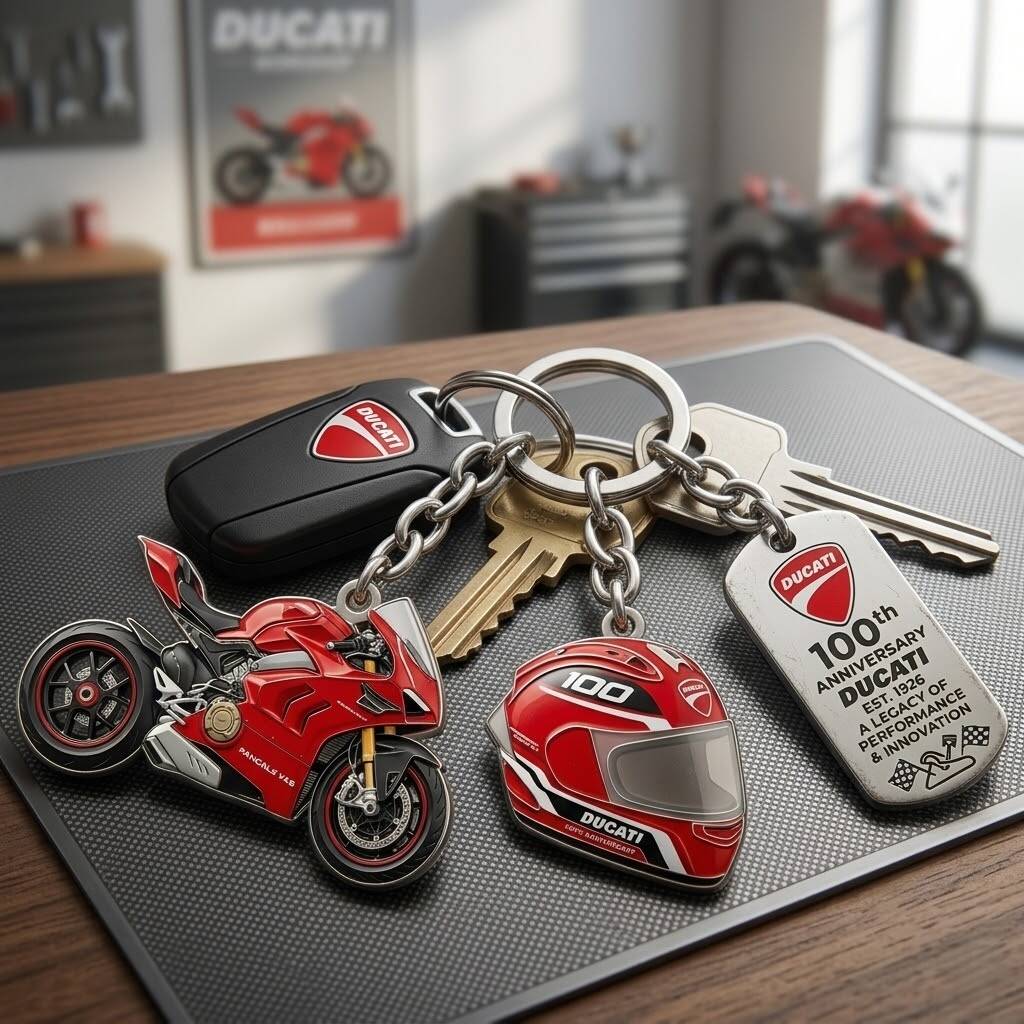 Ducati 100th Anniversary Keychain – Ride the Legend! 🏍️