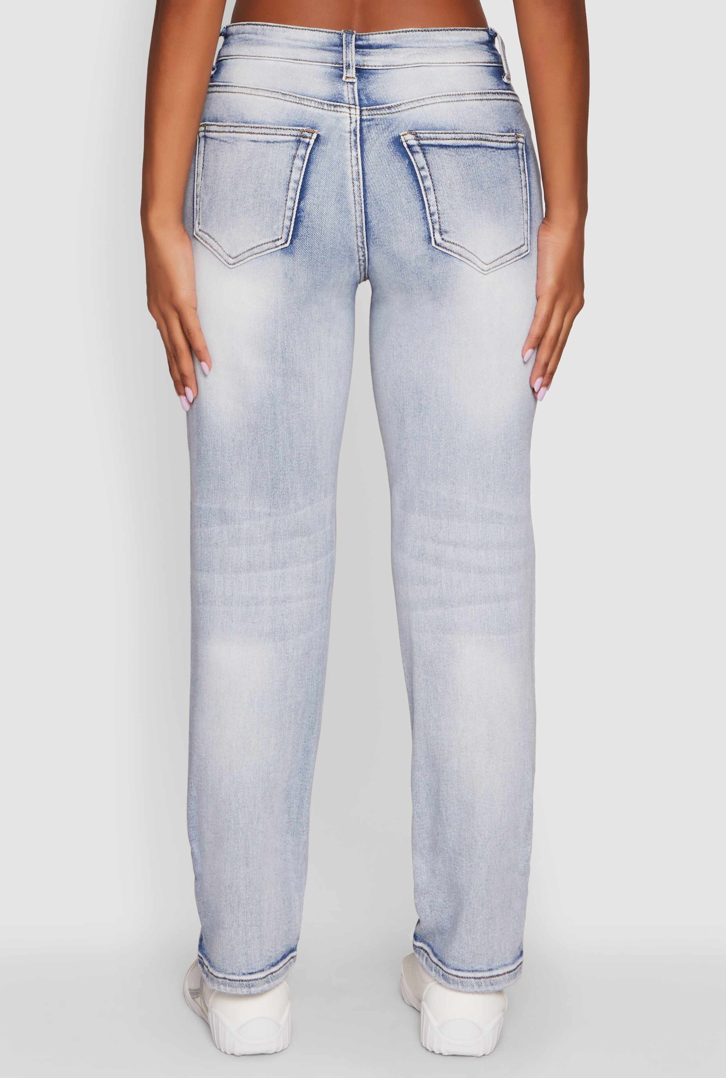 WAX High Waisted Straight Leg Stretch Jeans