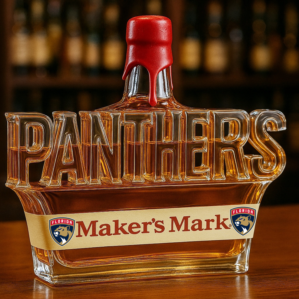 PANTHERS Whiskey Bottle